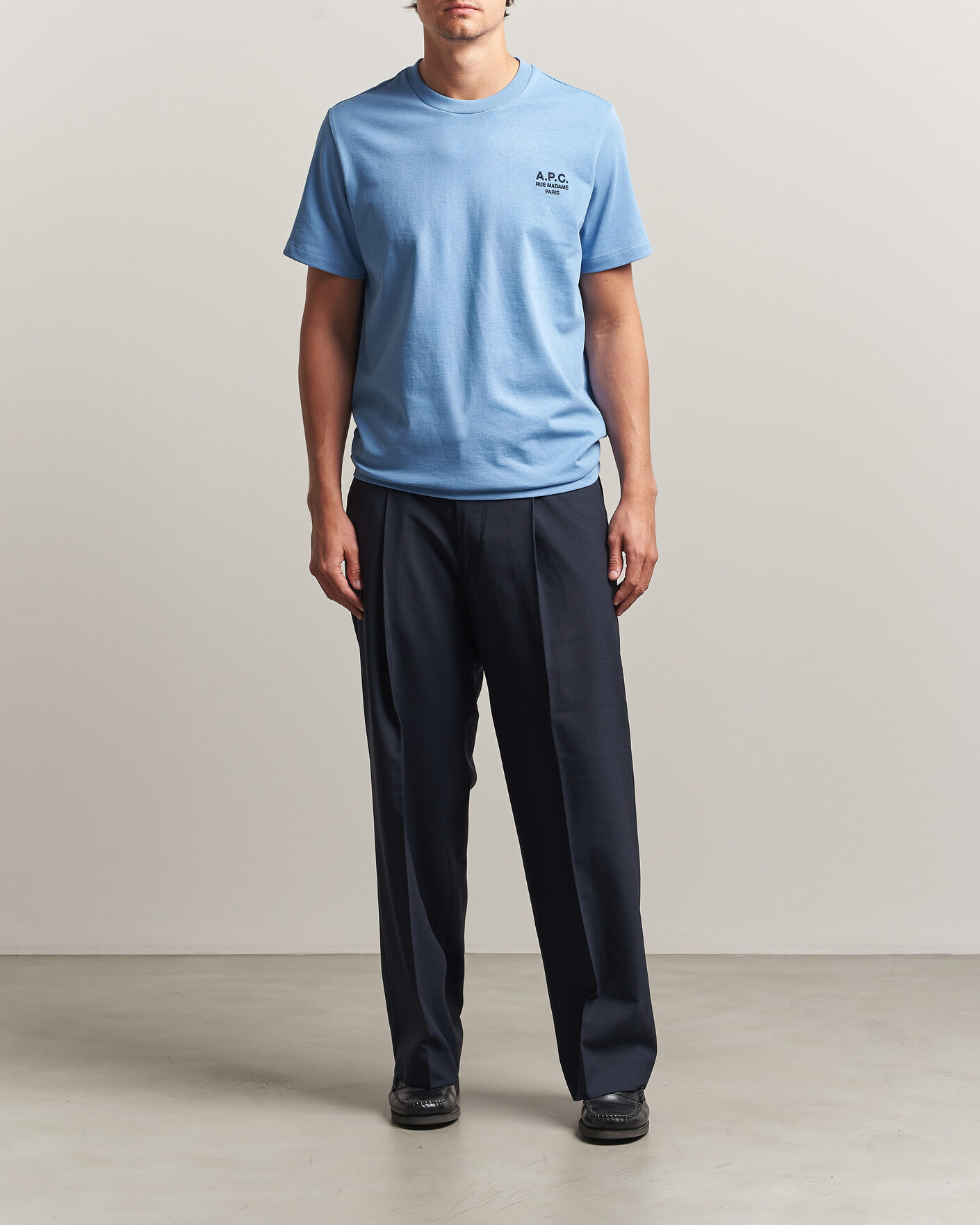 Herren | T-Shirts | A.P.C. | Rue Madame T-Shirt Light Blue