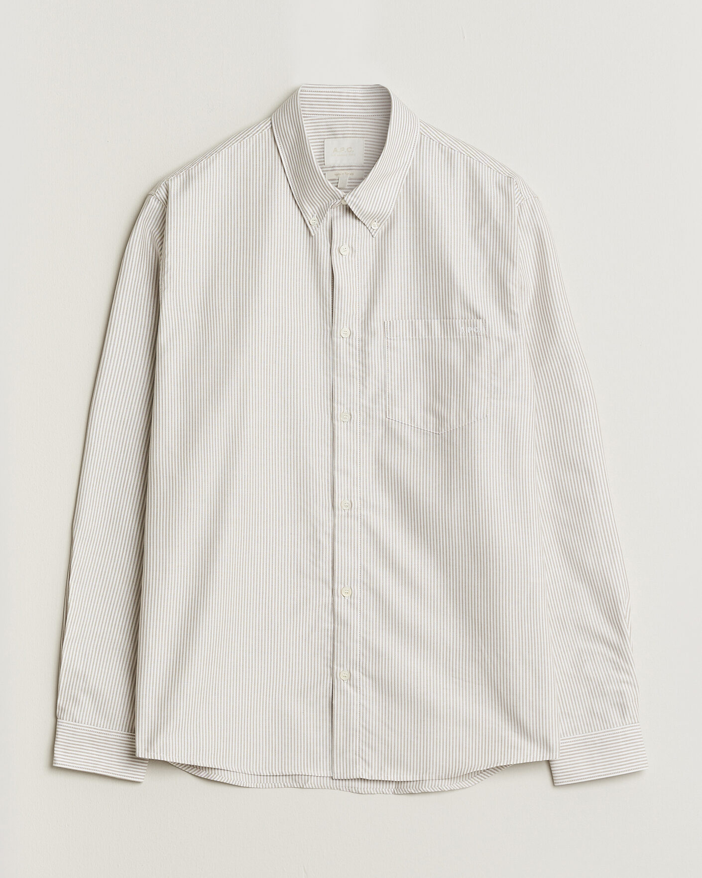 Herren | Hemden | A.P.C. | Greg Striped Oxford Shirt Beige/White