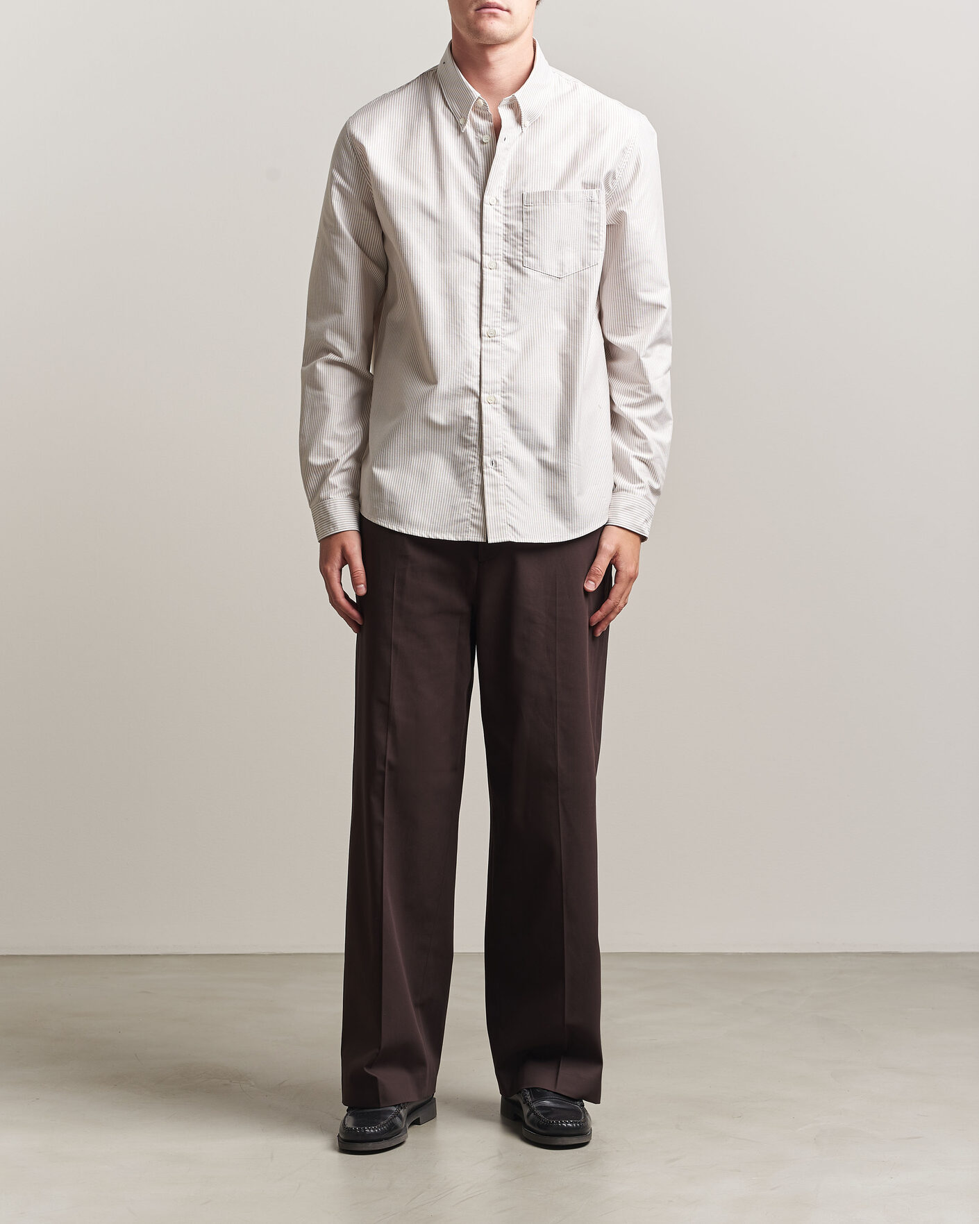 Herren | Hemden | A.P.C. | Greg Striped Oxford Shirt Beige/White