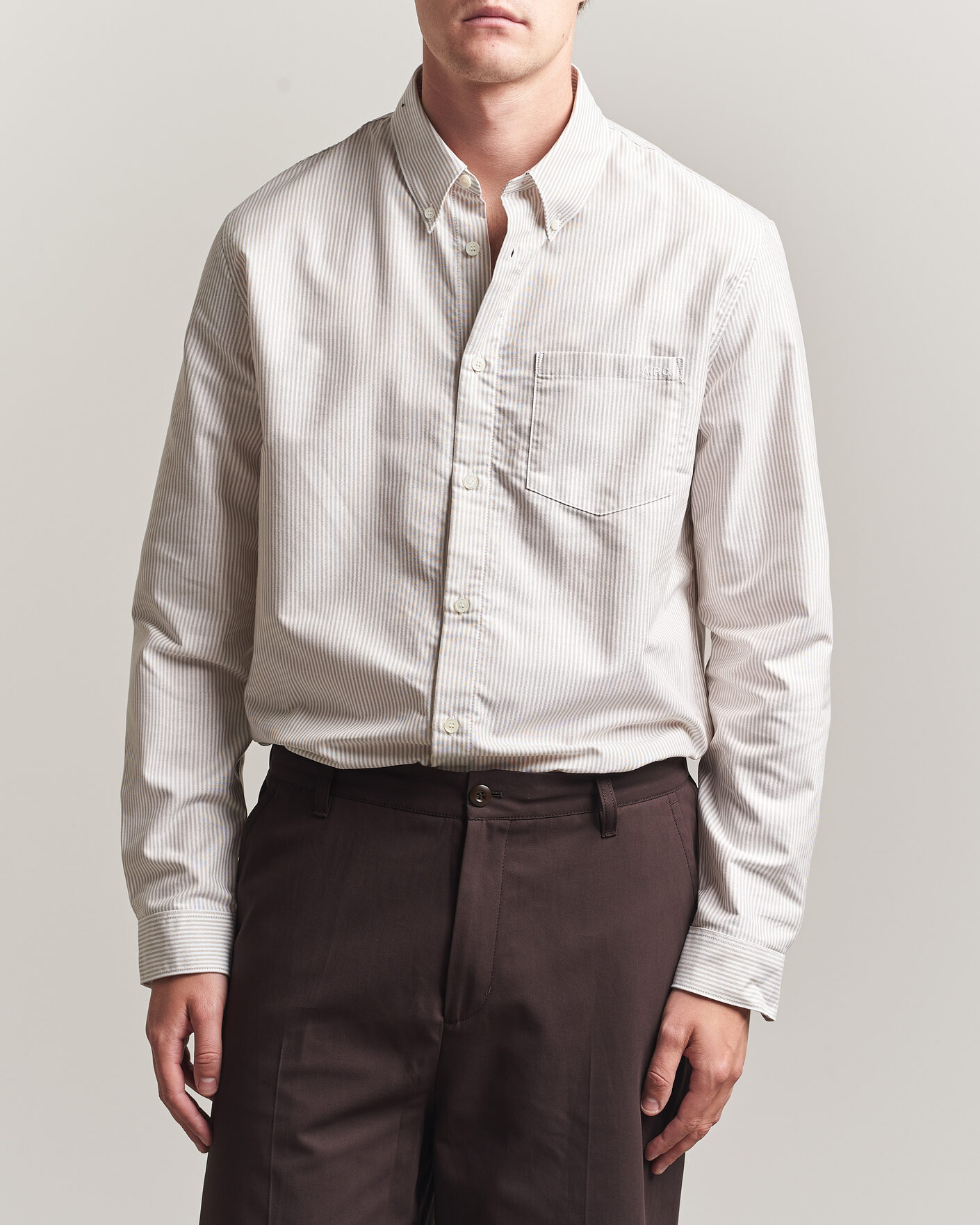 Herren | Hemden | A.P.C. | Greg Striped Oxford Shirt Beige/White