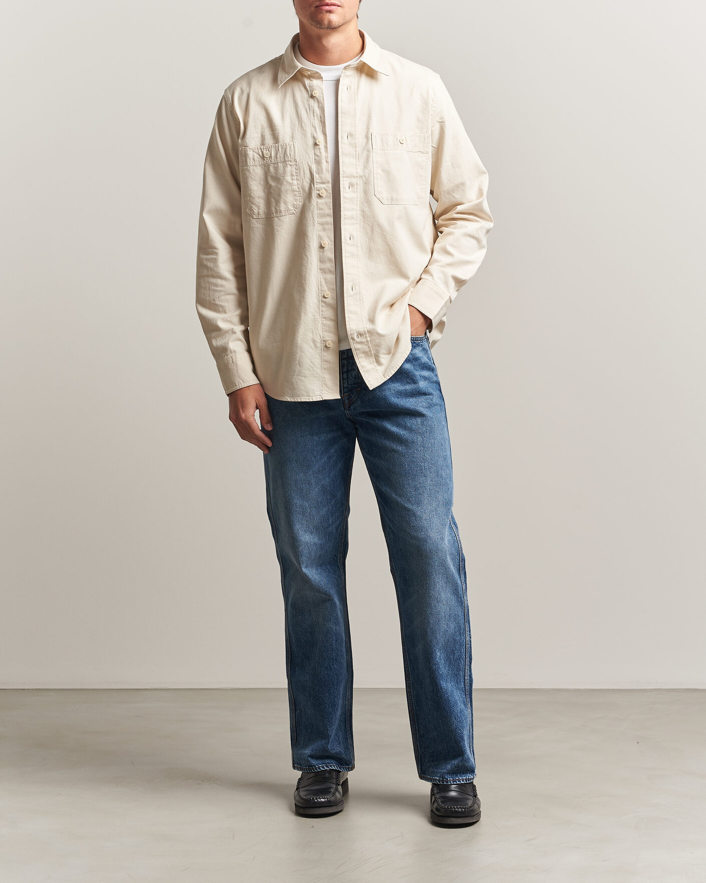 Herren | Hemden | NN07 | Colby Twill Overshirt Ivory