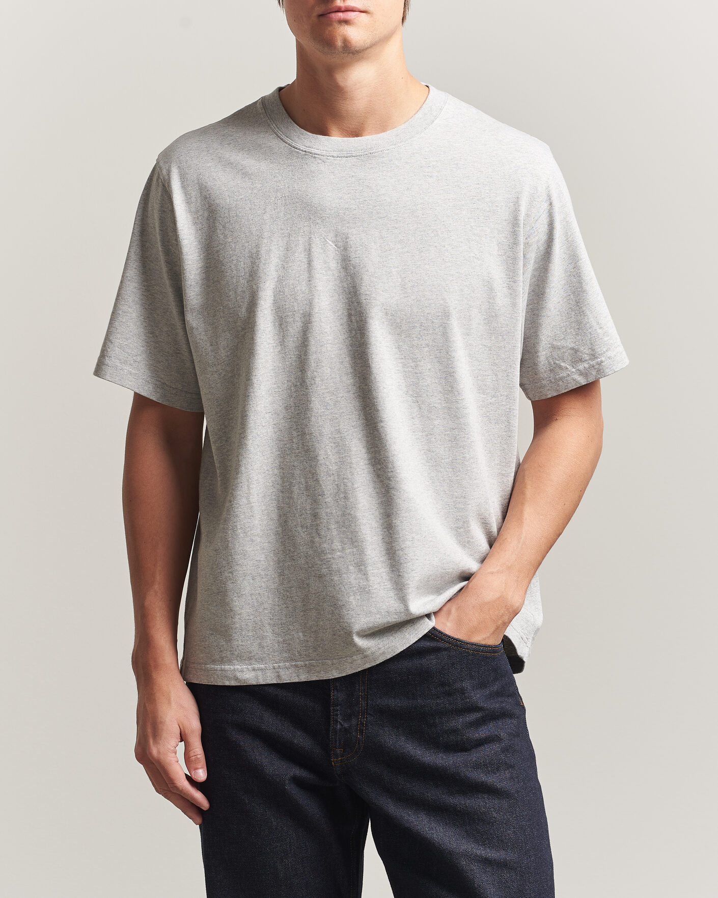 Herren | T-Shirts | NN07 | Jett Printed HQ T-Shirt Grey Melange