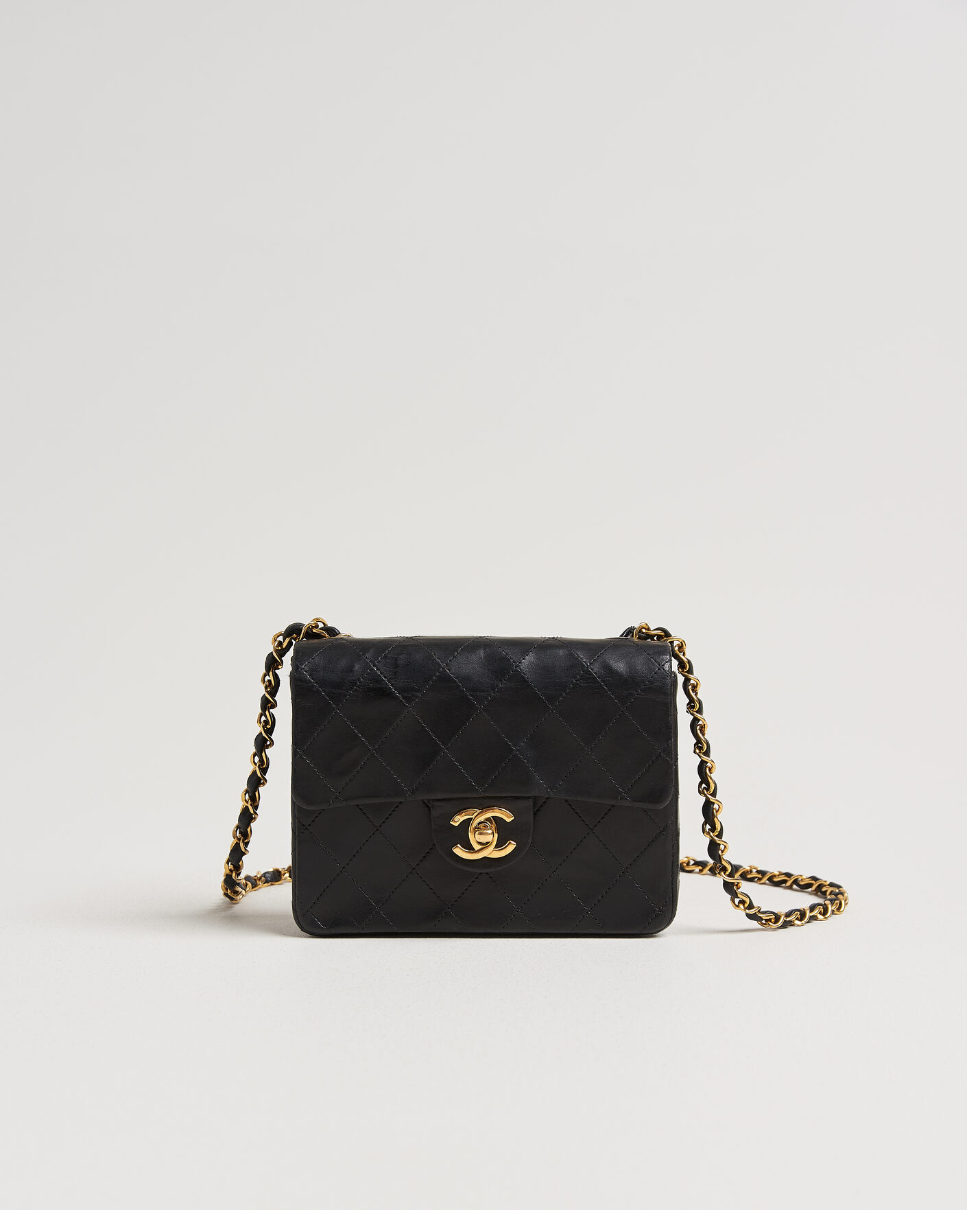 Herren | Chanel Pre-Owned Classic Mini Single Flap Square Bag Black | Chanel Pre-Owned | Classic Mini Single Flap Square Bag Black