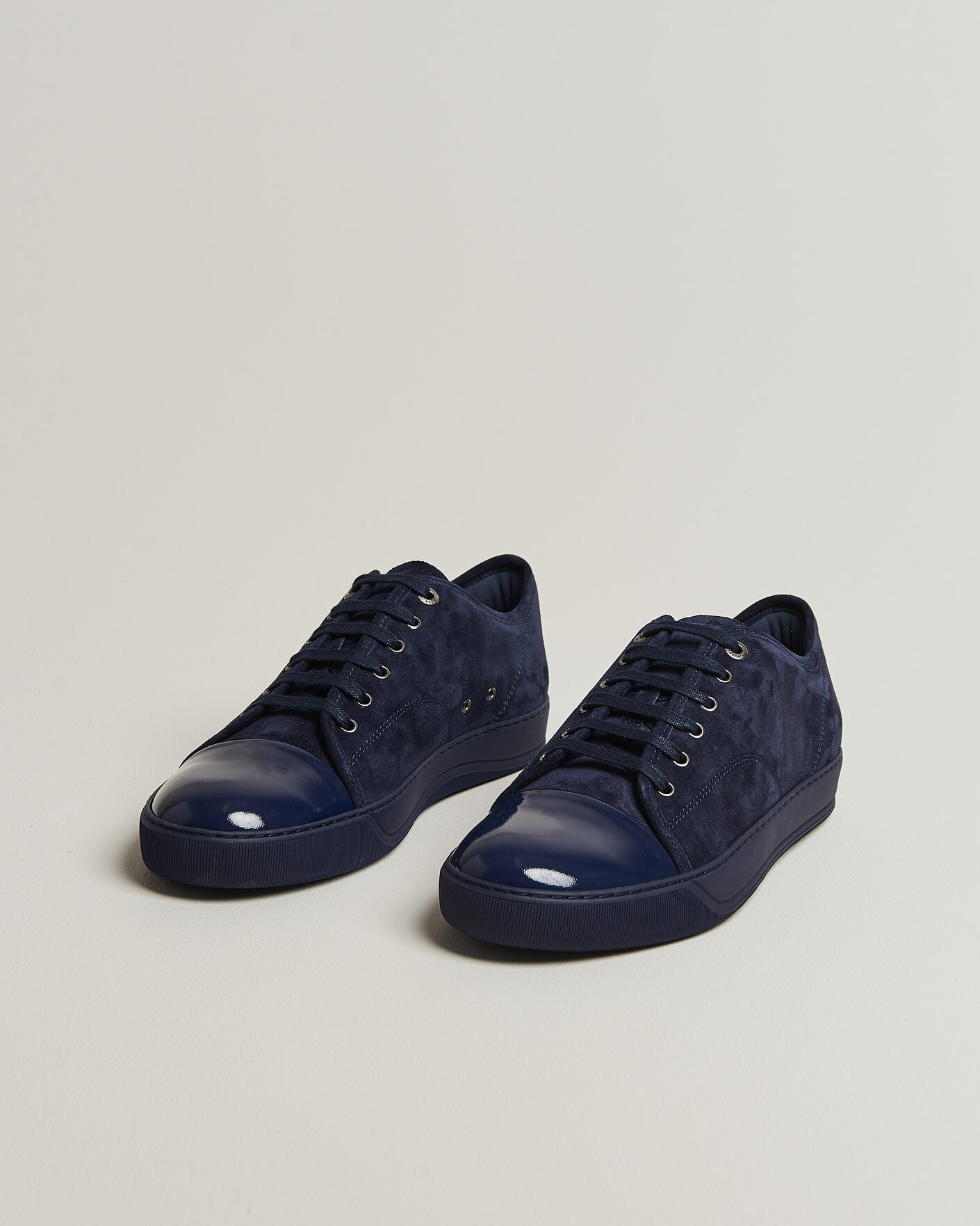 Herren | Sneaker | Lanvin | DBB1 Patent Cap Toe Sneakers Navy/Navy
