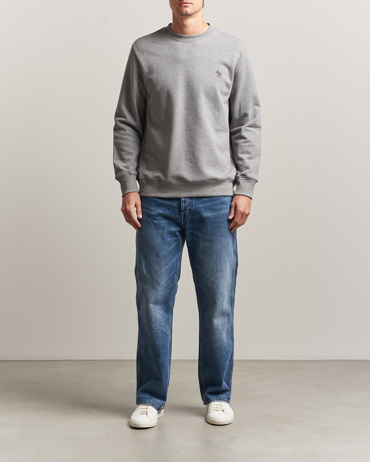 Herren | Pullover | PS Paul Smith | Zebra Organic Cotton Sweatshirt Grey Melange