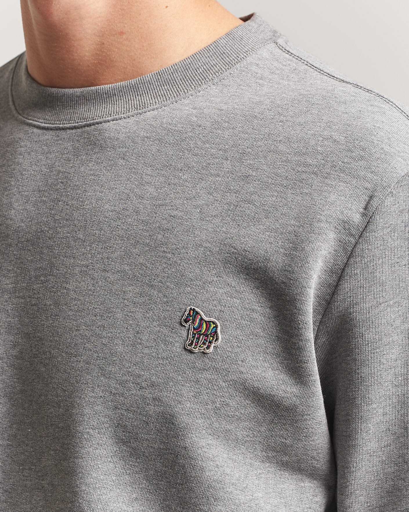 Herren | Pullover | PS Paul Smith | Zebra Organic Cotton Sweatshirt Grey Melange