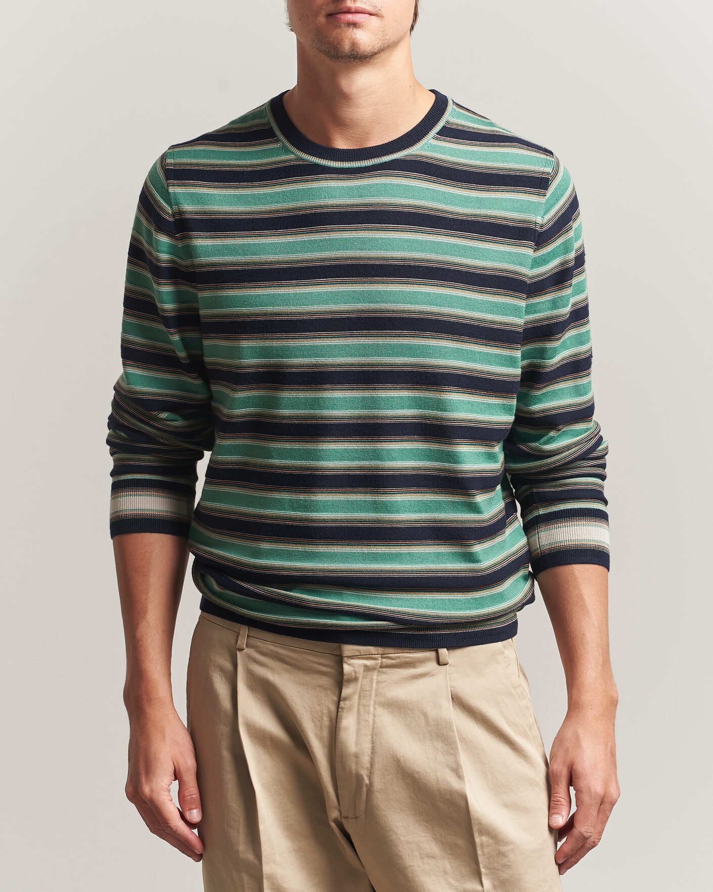 Herren | Pullover | PS Paul Smith | Merino Wool Knitted Striped Sweater Green