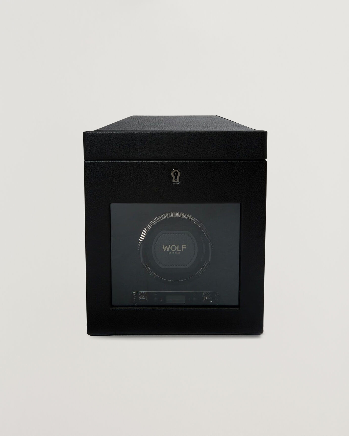 Herren | WOLF British Racing Single Watch Winder With Storage Black | WOLF | British Racing Single Watch Winder With Storage Black