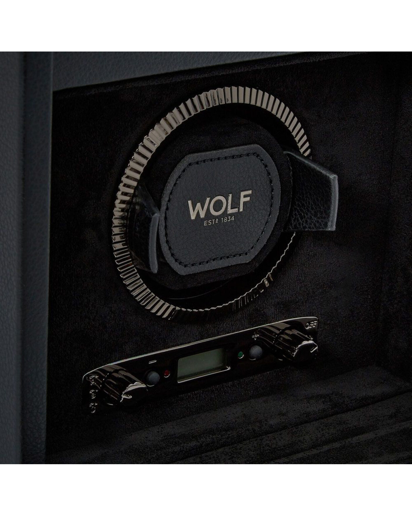 Herren | Uhren- und Schmuckkasten | WOLF | British Racing Single Watch Winder With Storage Black