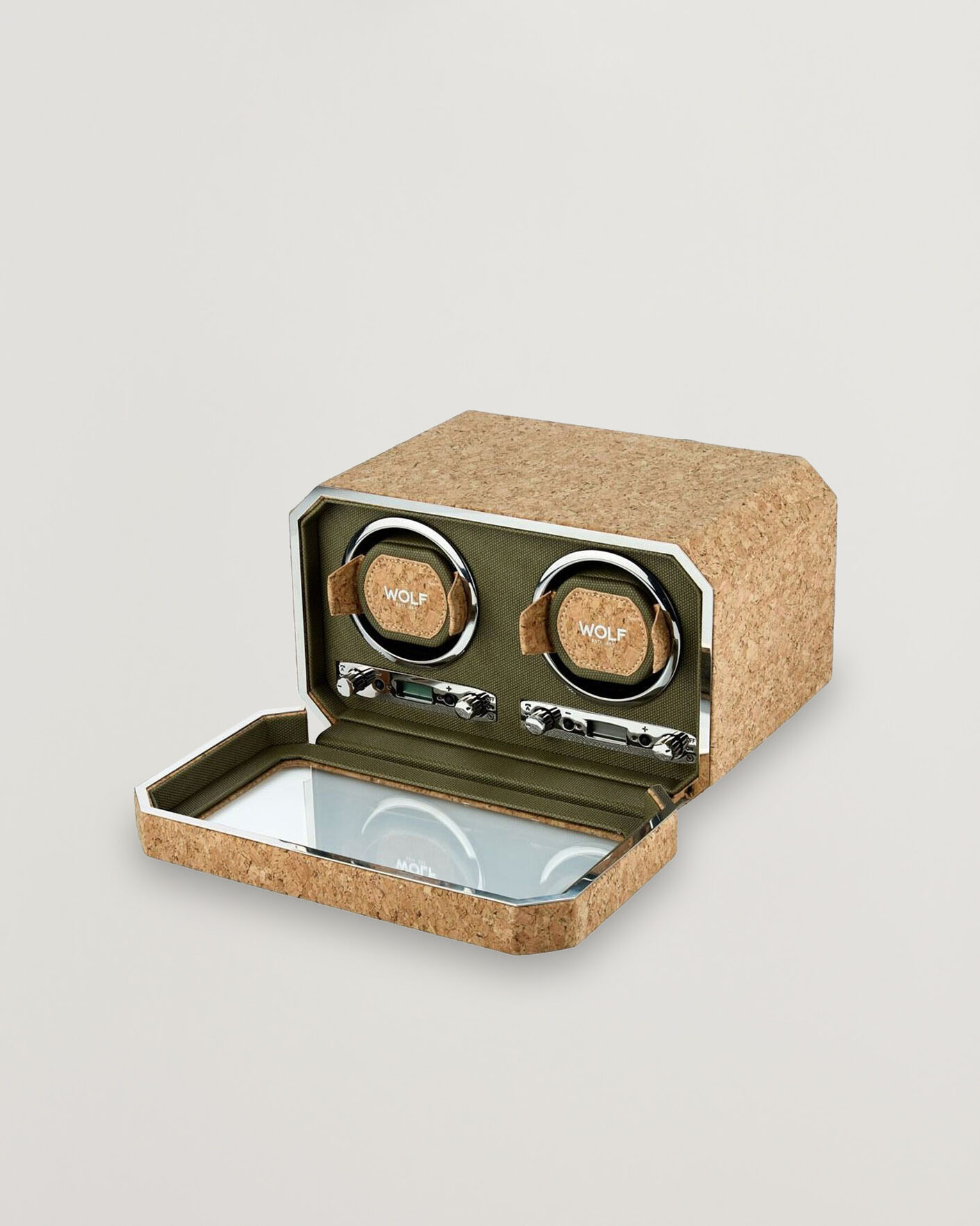 Herren | Uhren- und Schmuckkasten | WOLF | Cortica Double Watch Winder Cork