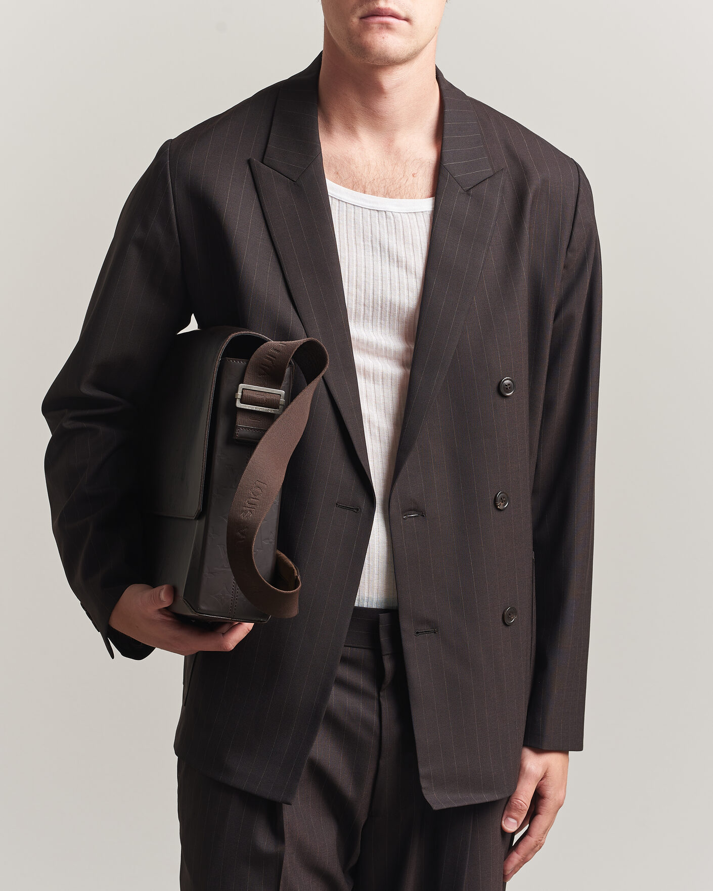 Herren | Sakkos | NN07 | Jordin Pinstriped Double Breasted Blazer Dark Brown