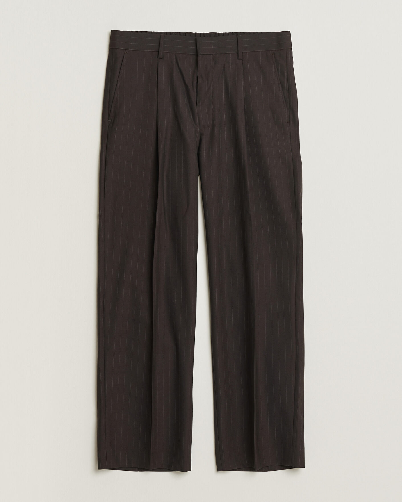 Herren | Hosen | NN07 | Kay Pinstriped Pleated Trousers Dark Brown