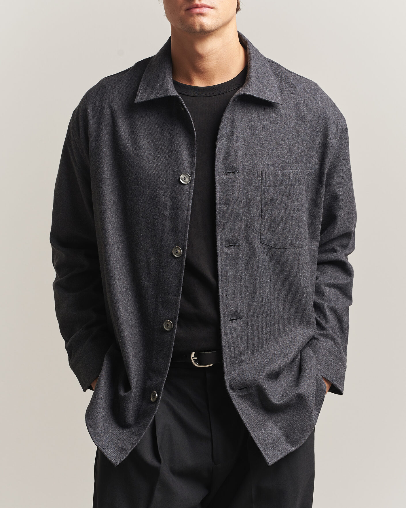 Herren | Hemden | Brioni | Cotton/Cashmere Overshirt Grey Melange