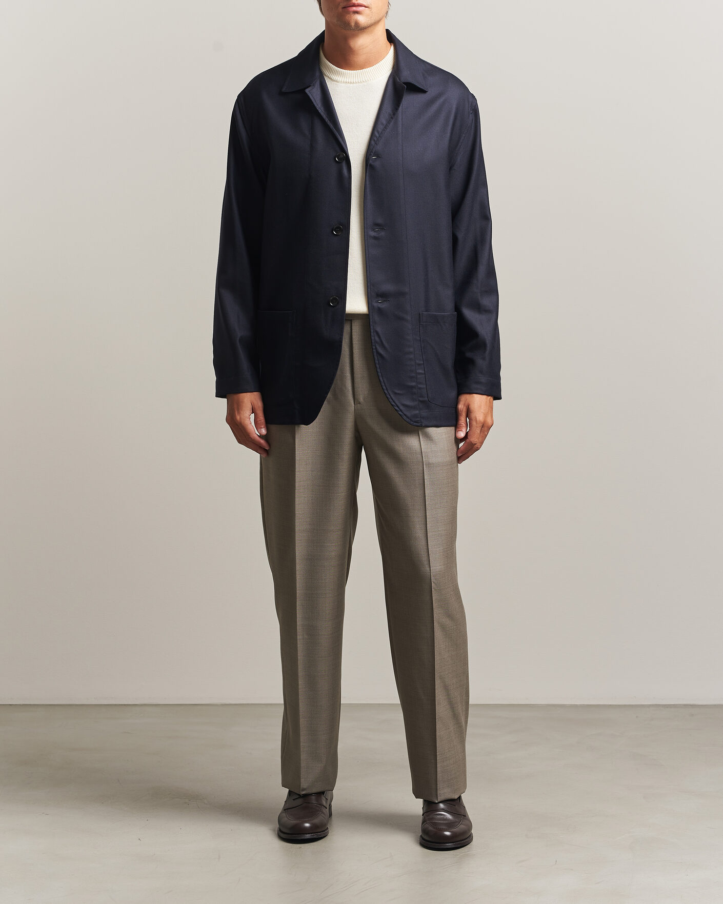 Herren | Hosen | Brioni | Capri Wool Trousers Beige
