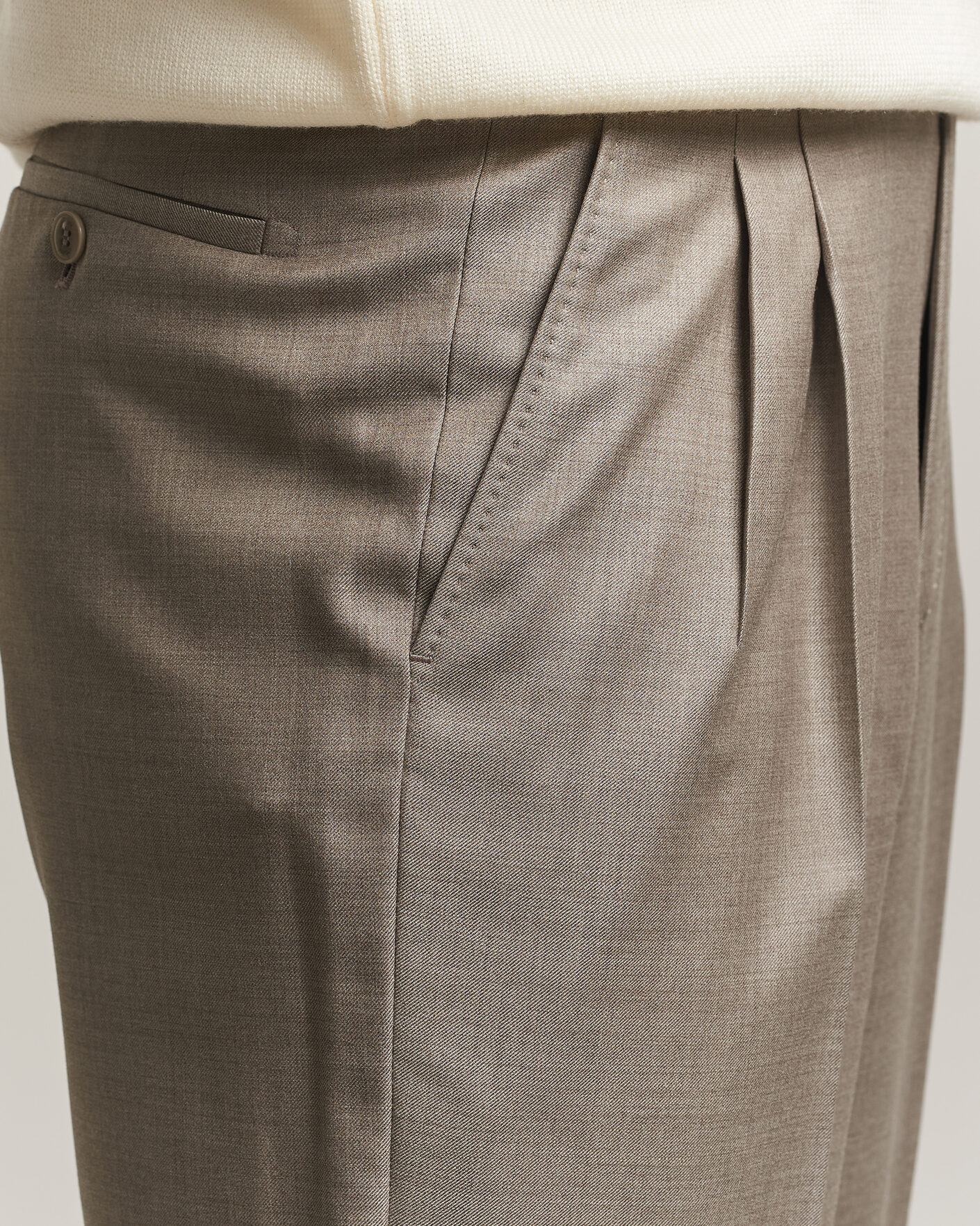 Herren | Hosen | Brioni | Capri Wool Trousers Beige