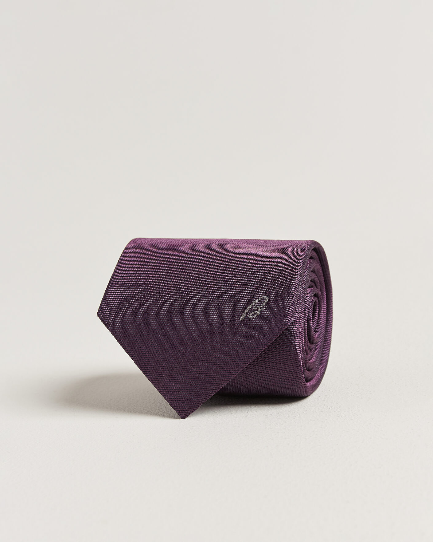 Herren | Krawatten | Brioni | Embroidered Logo Silk Tie Burgundy