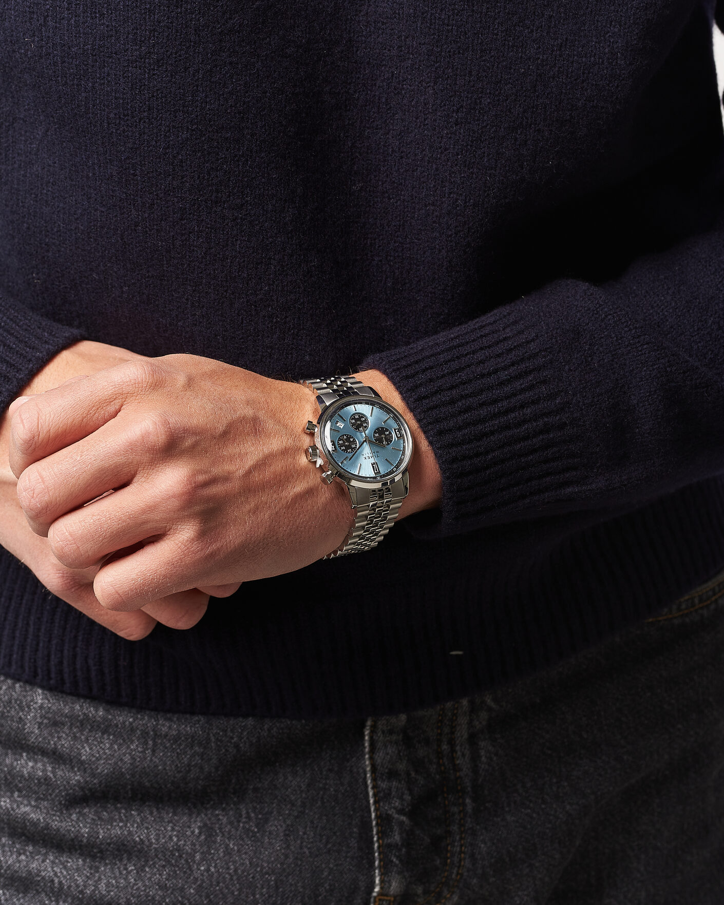 Herren | Timex Marlin Quartz Chronograph Steel 40mm Ice Blue Dial | Timex | Marlin Quartz Chronograph Steel 40mm Ice Blue Dial