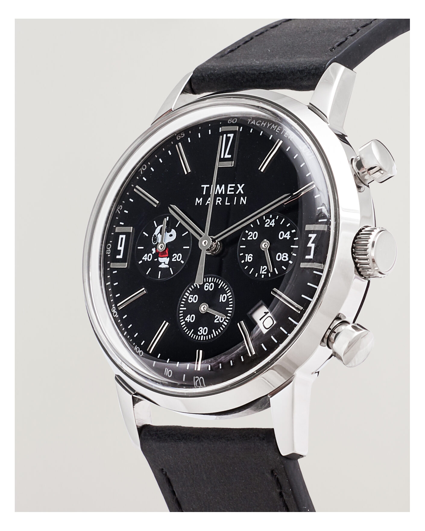 Herren | Timex Timex x Peanuts Chrono Cool Joe Leather 40mm Black Dial | Timex | x Peanuts Chrono Cool Joe Leather 40mm Black Dial