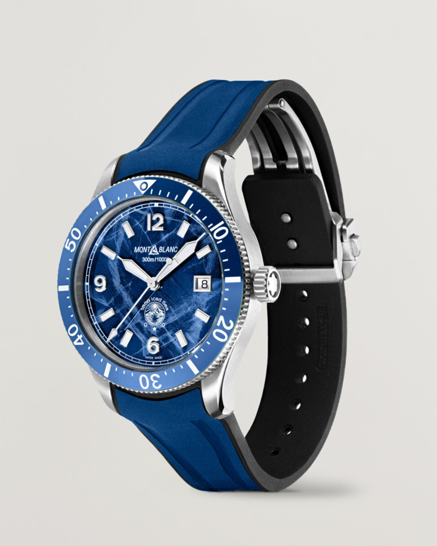 Herren | Montblanc Iced Sea Automatic Date Rubber Strap Blue | Montblanc | Iced Sea Automatic Date Rubber Strap Blue