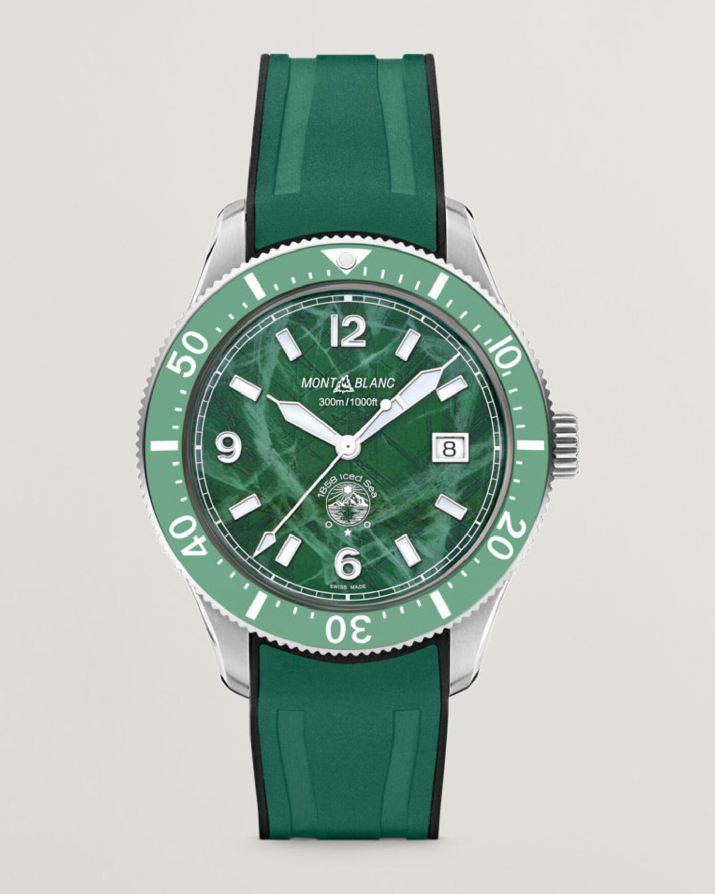 Herren | Montblanc Iced Sea Automatic Date Rubber Strap Green | Montblanc | Iced Sea Automatic Date Rubber Strap Green