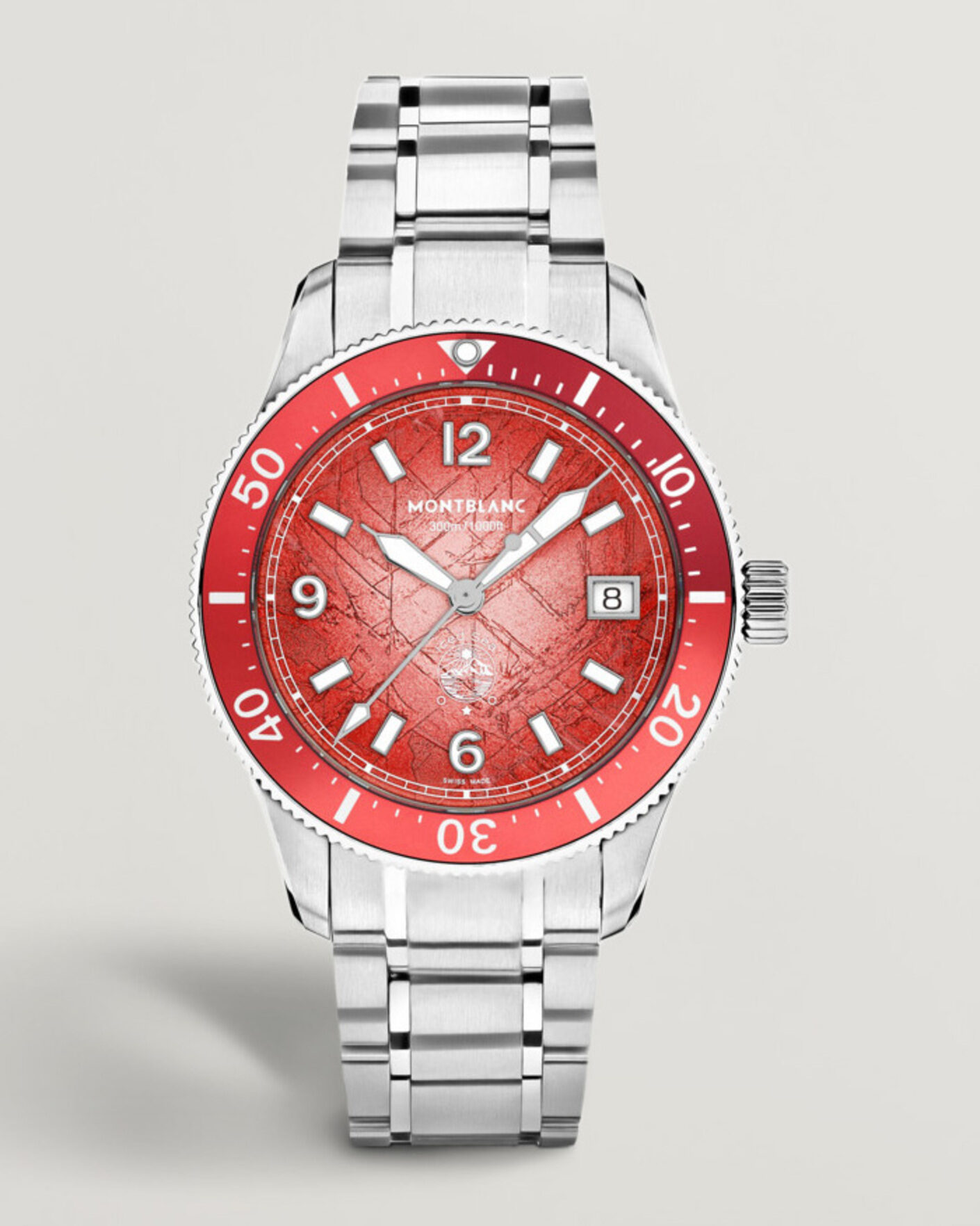 Herren | Edelstahlarmband | Montblanc | Iced Sea Automatic Date 0 Oxygen Limited Red