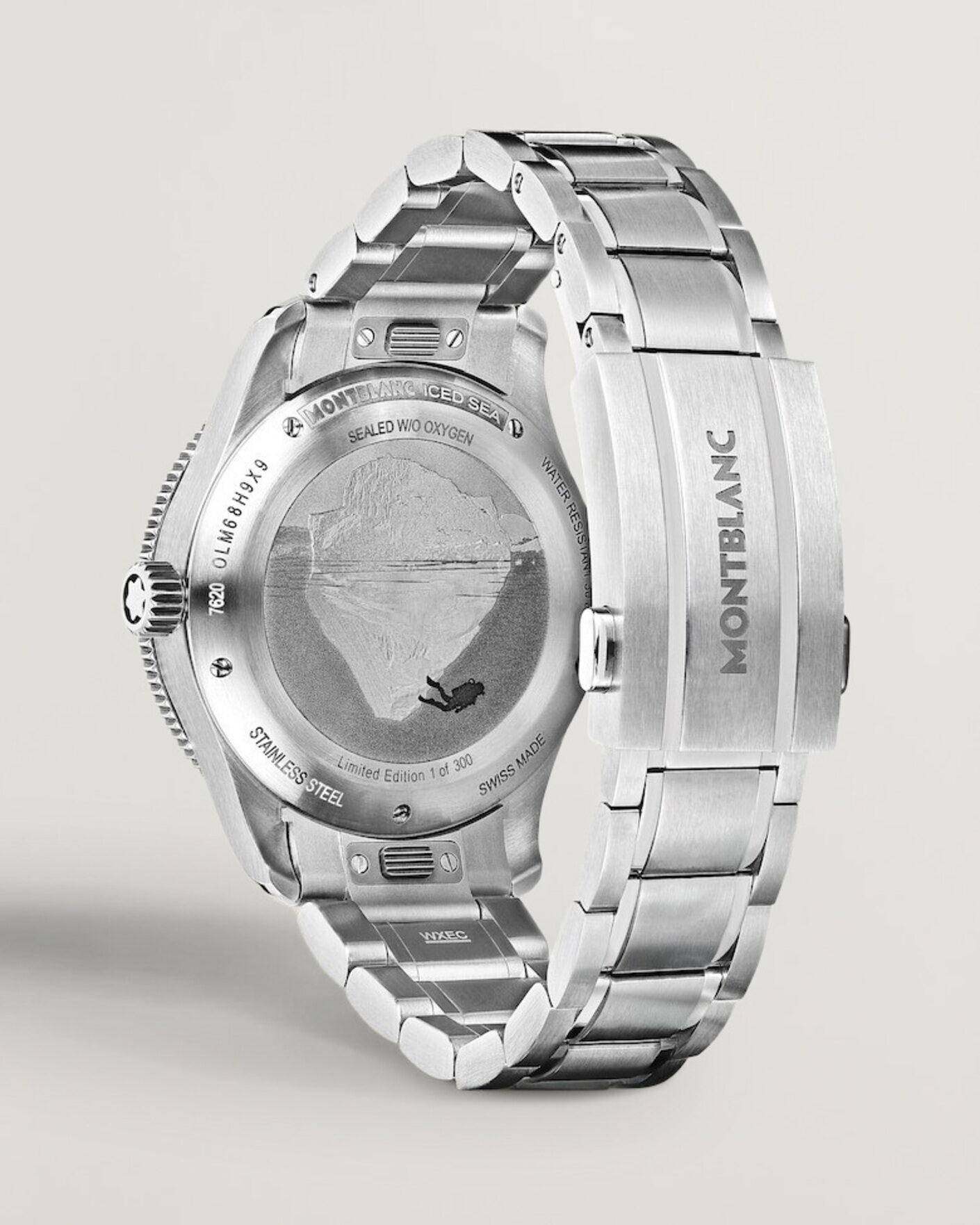 Herren | Edelstahlarmband | Montblanc | Iced Sea Automatic Date 0 Oxygen Limited Red