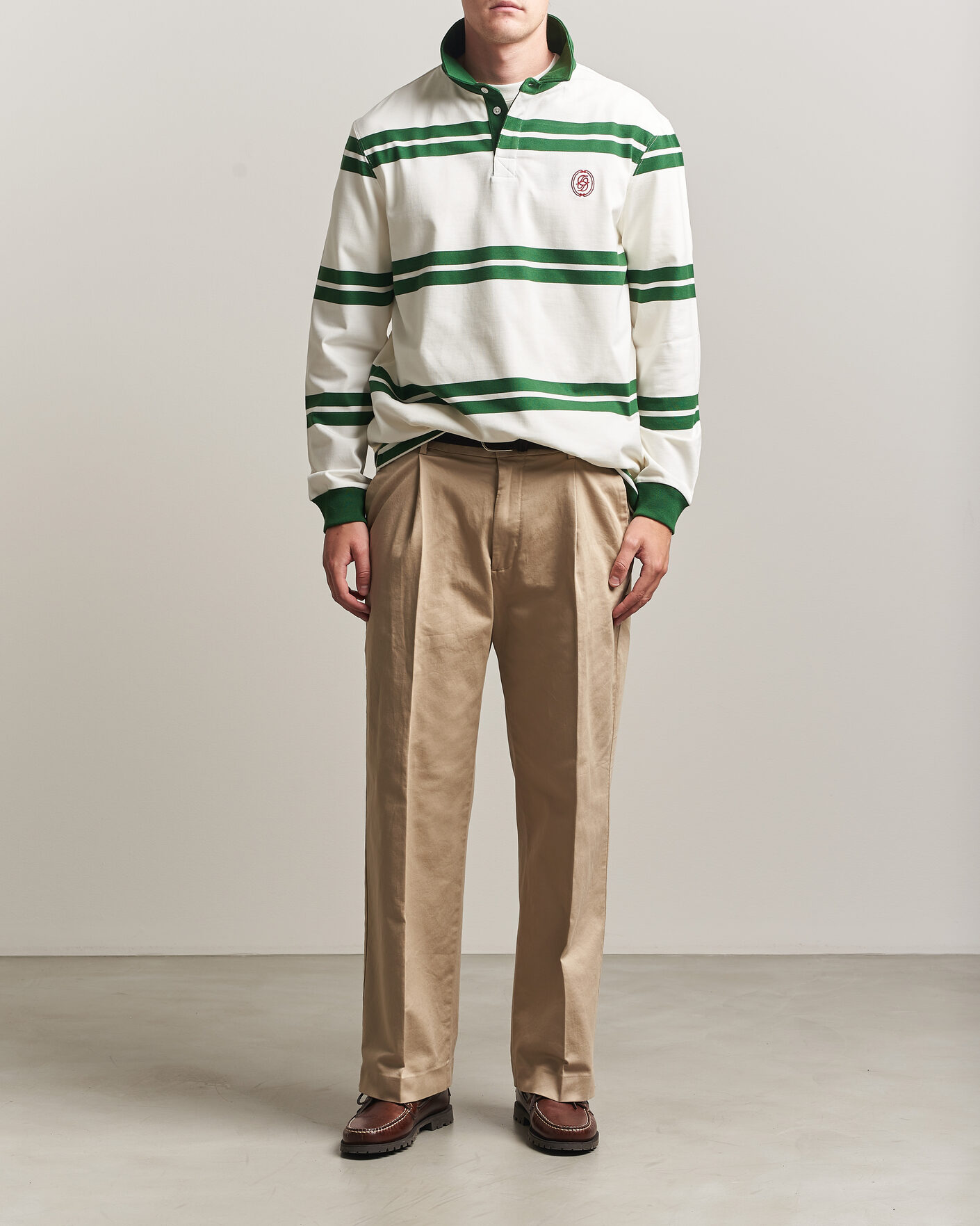 Herren | Pullover | Drôle de Monsieur | Ornament Striped Rugger Water Green