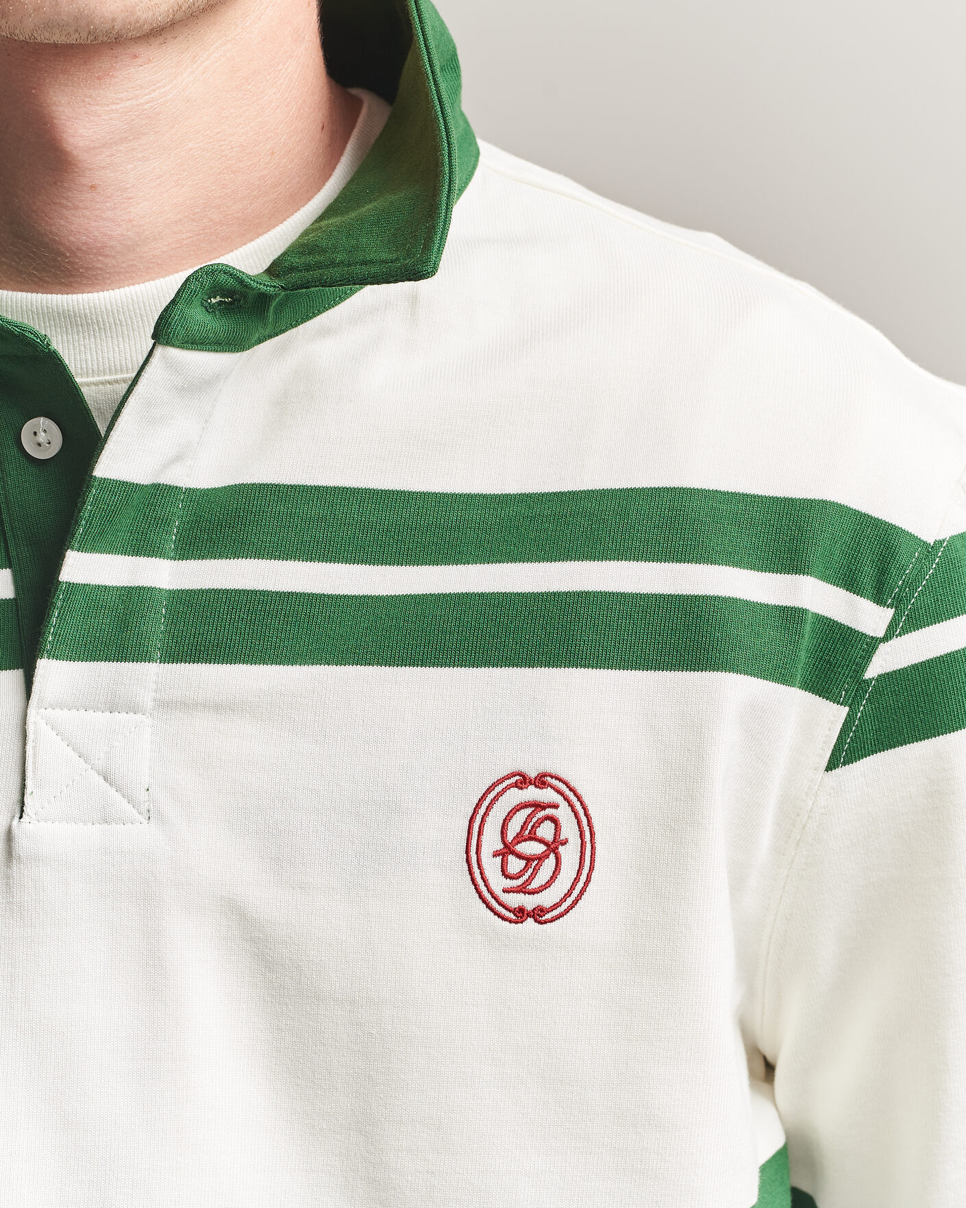 Herren | Pullover | Drôle de Monsieur | Ornament Striped Rugger Water Green