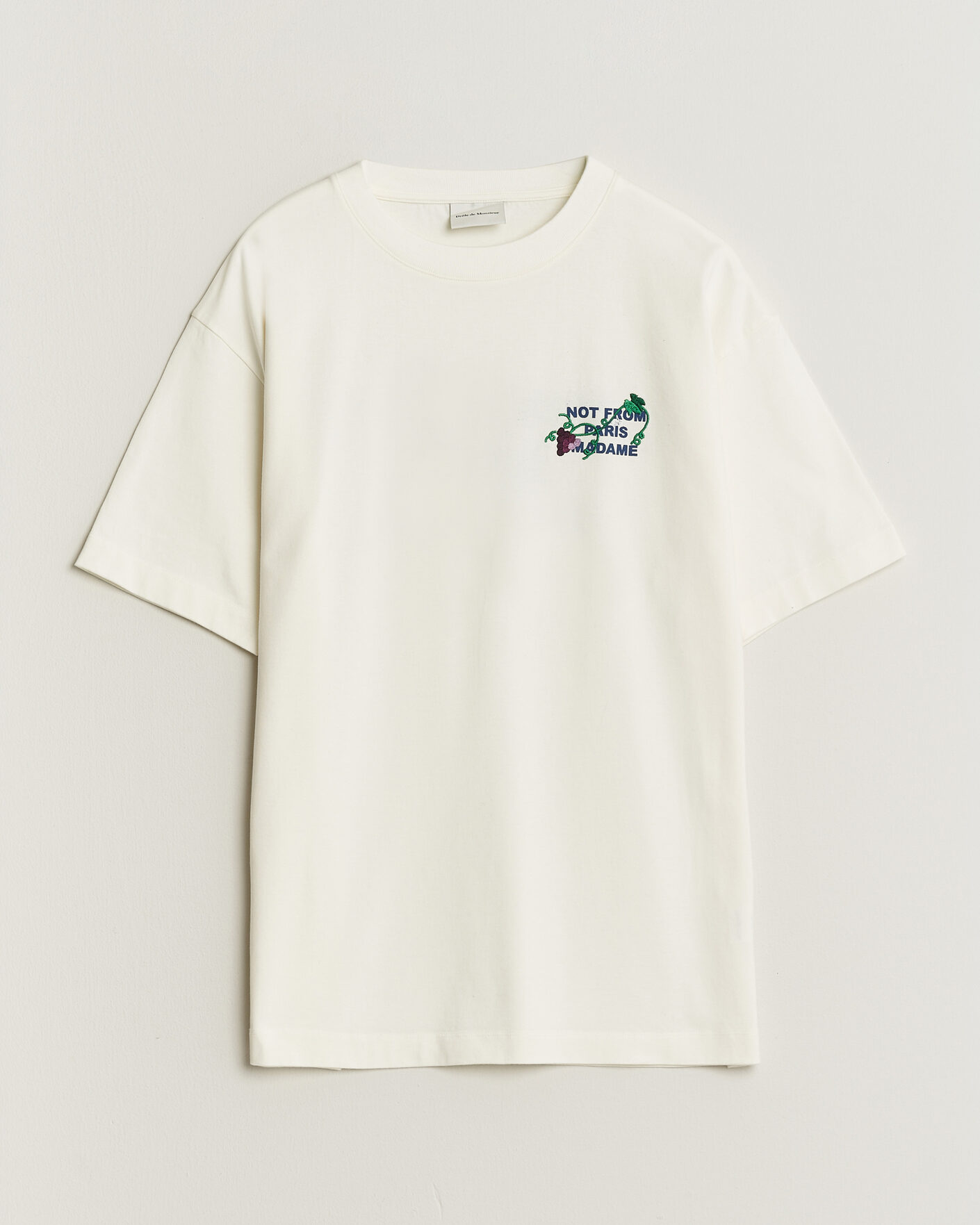 Herren | T-Shirts | Drôle de Monsieur | Vine Embroidered Slogan T-Shirt Off White