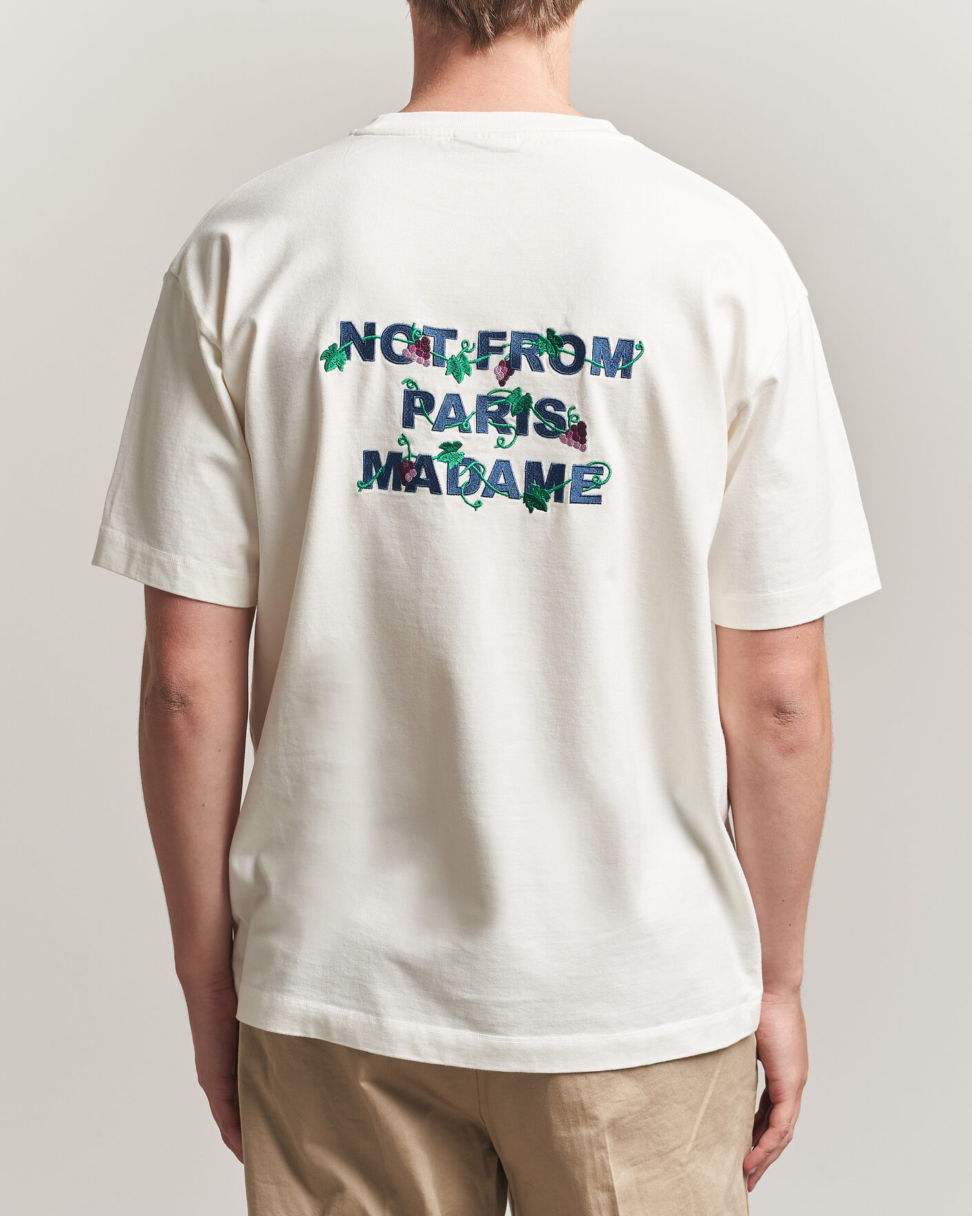 Herren | T-Shirts | Drôle de Monsieur | Vine Embroidered Slogan T-Shirt Off White