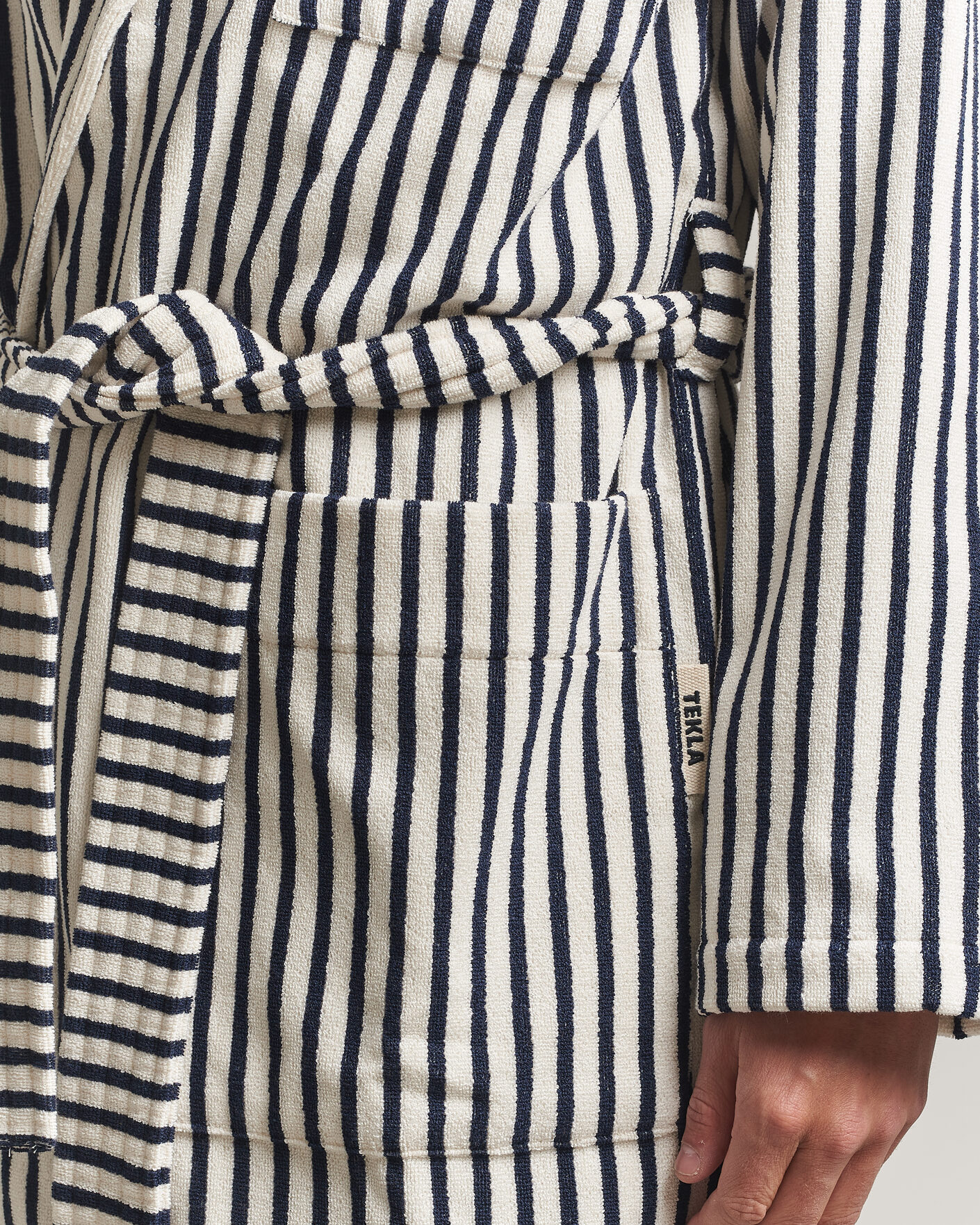 Herren | Schlafanzüge & Bademäntel | Tekla | Organic Terry Classic Bathrobe Sailor Stripes