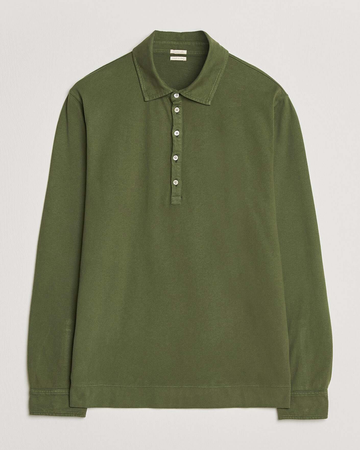 Herren | Poloshirts | Massimo Alba | Raya Long Sleeve Polo Moss Green