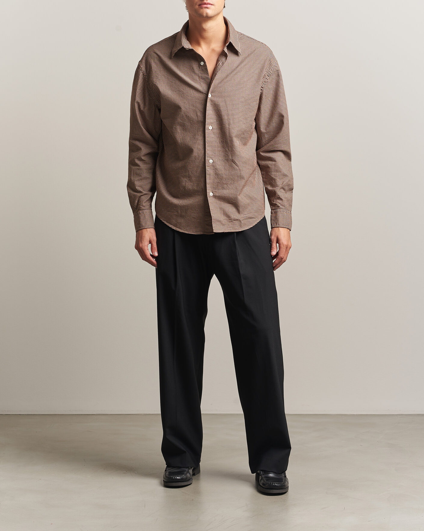 Herren | Hemden | Massimo Alba | Boxy Microcheck Shirt Fossil