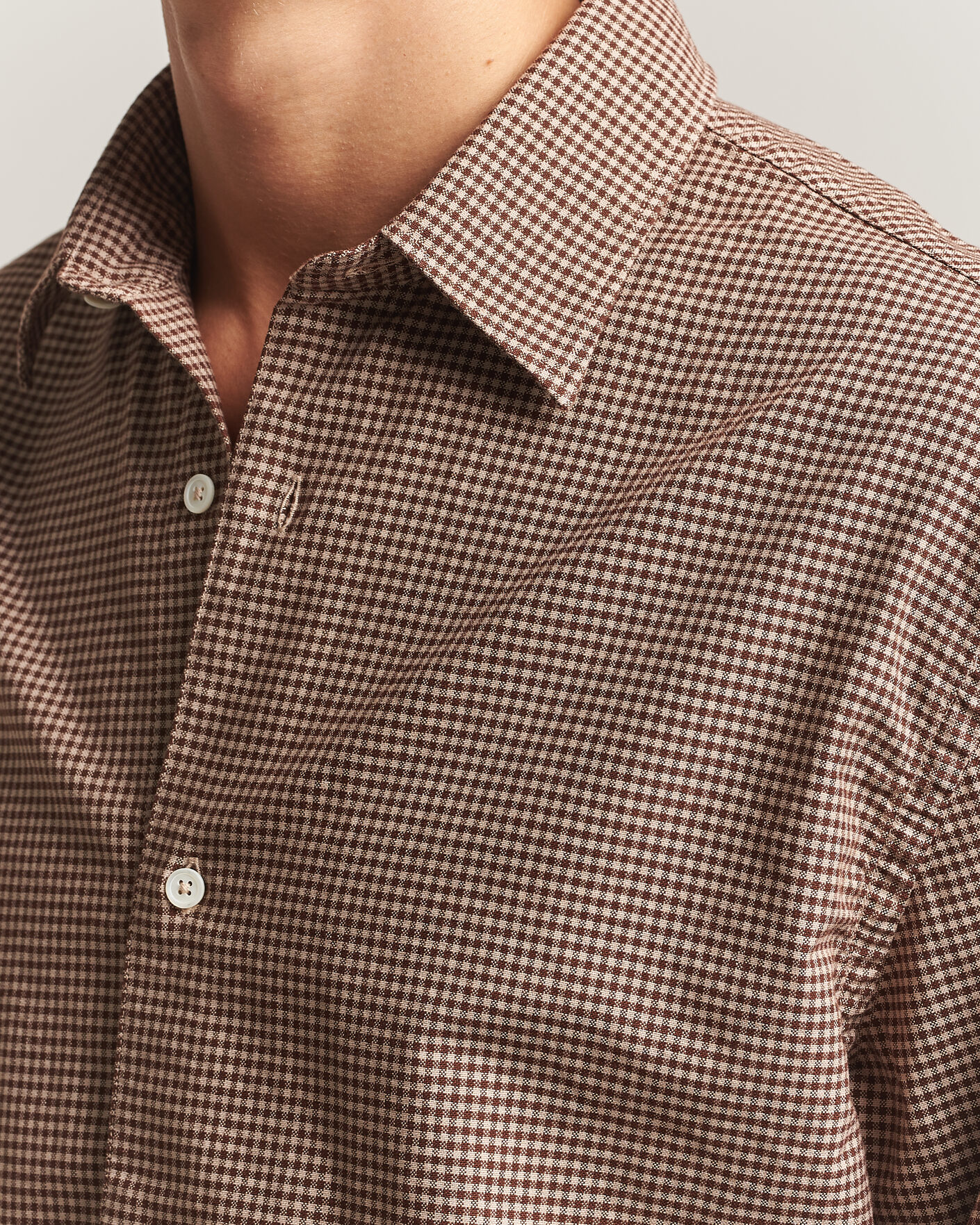 Herren | Hemden | Massimo Alba | Boxy Microcheck Shirt Fossil