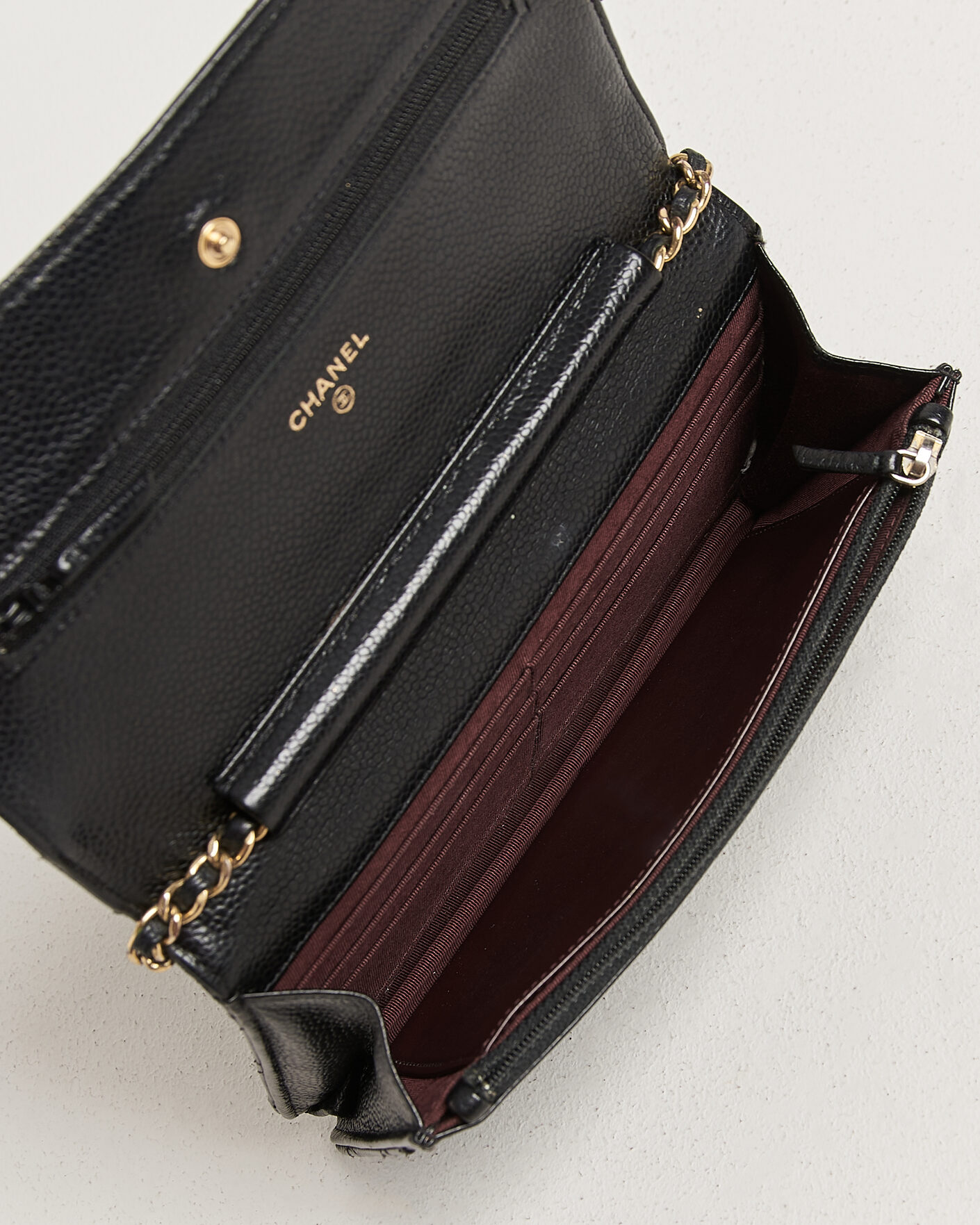 Herren | Pre-Owned & Vintage Bags | Chanel Pre-Owned | Wallet On Chain Caviar Leather Black