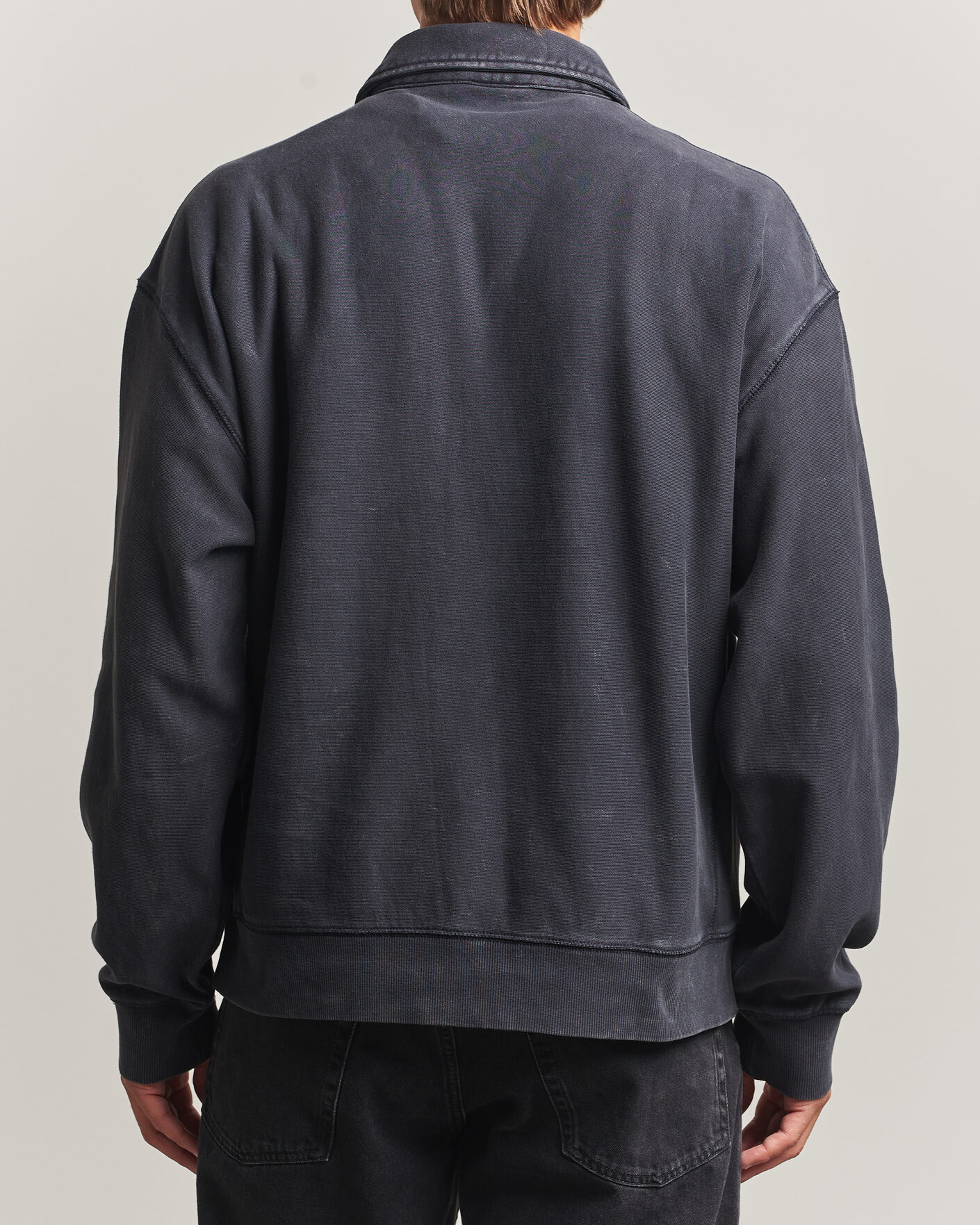Herren | Pullover | Carhartt WIP | Lambert Washed Polo Sweatshirt Black Moon Wash