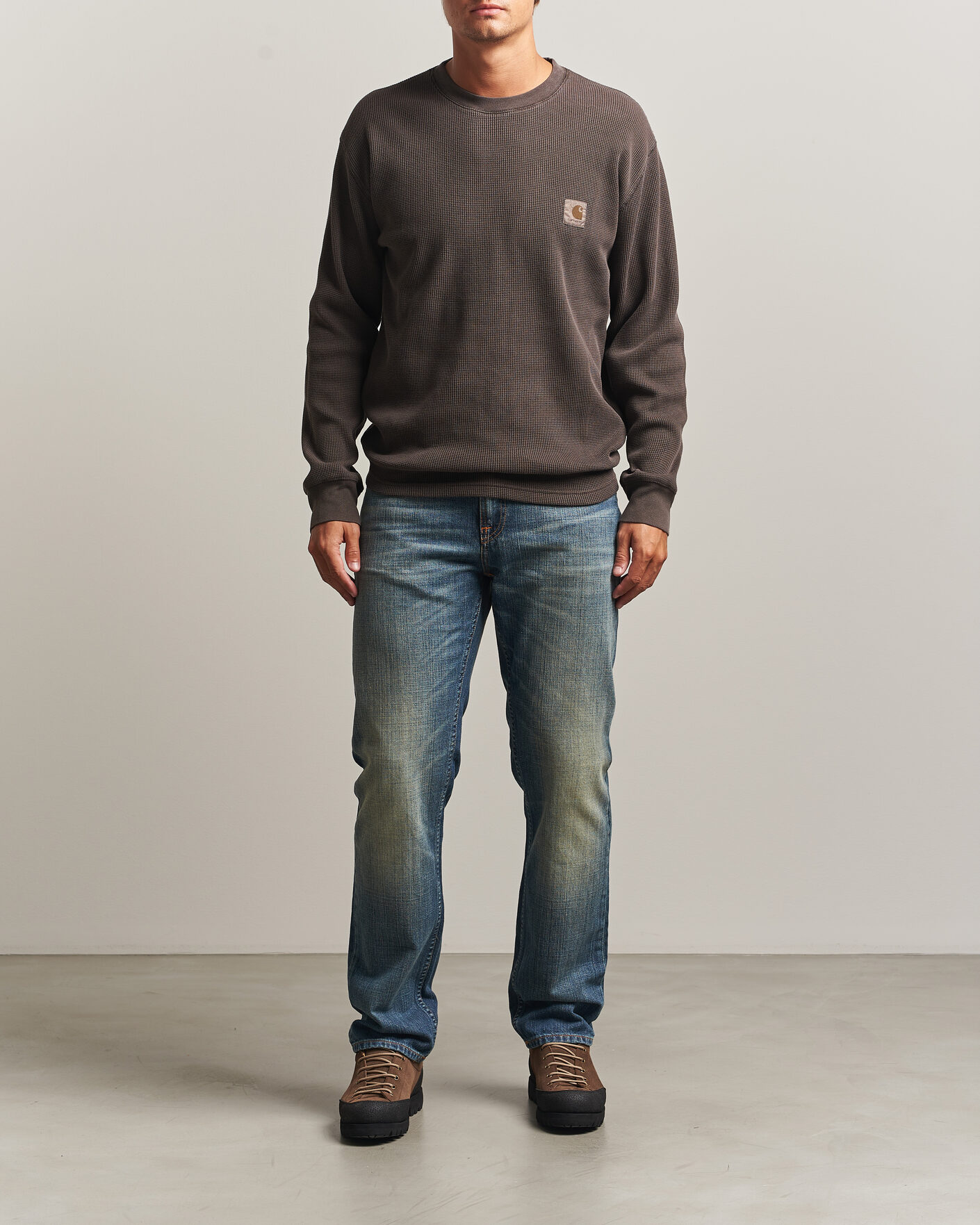 Herren | T-Shirts | Carhartt WIP | Long Sleeve Waffle T-Shirt Tobacco