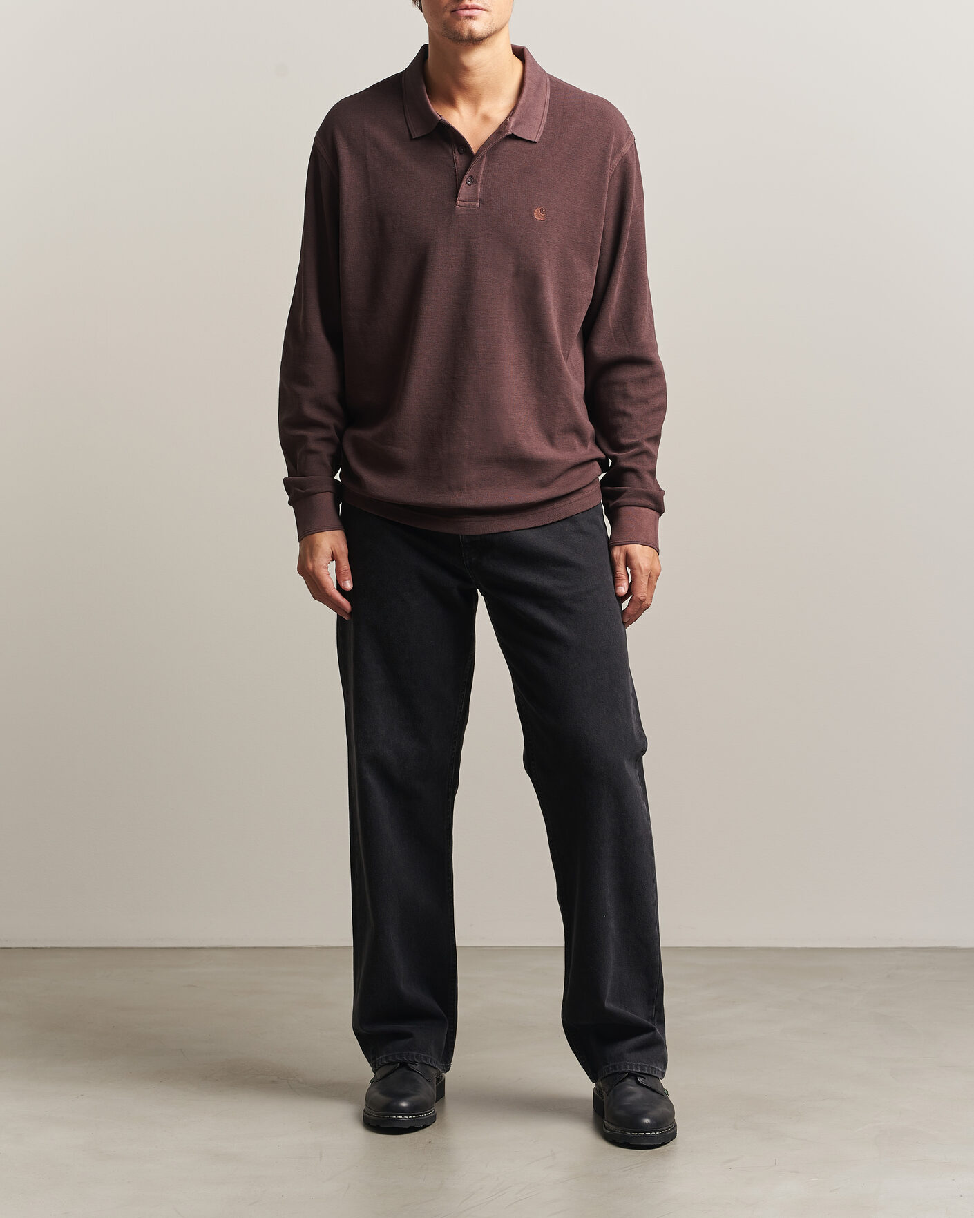 Herren | Pullover | Carhartt WIP | Long Sleeve Waffle Rugby Shirt Palisander Brown