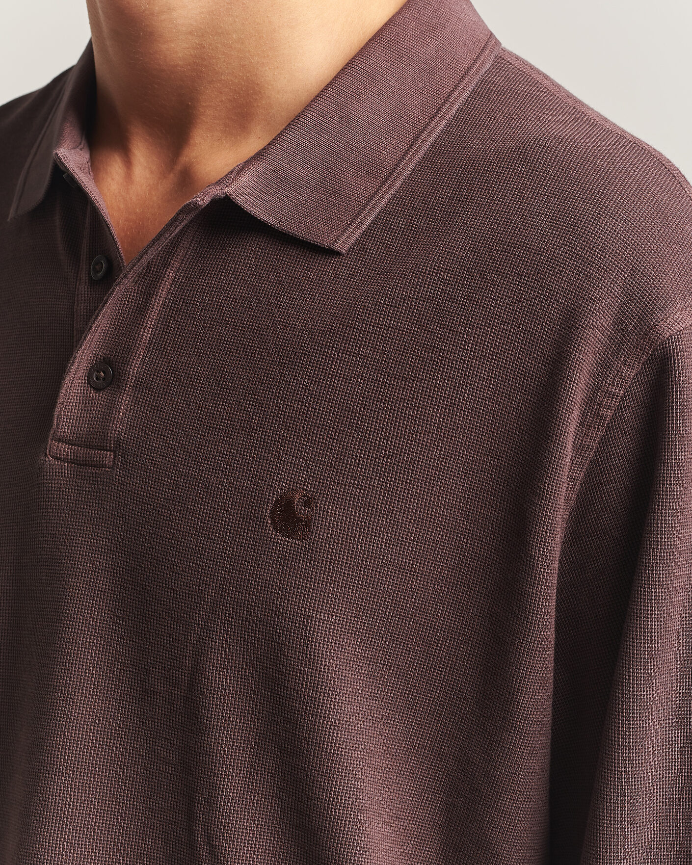 Herren | Pullover | Carhartt WIP | Long Sleeve Waffle Rugby Shirt Palisander Brown