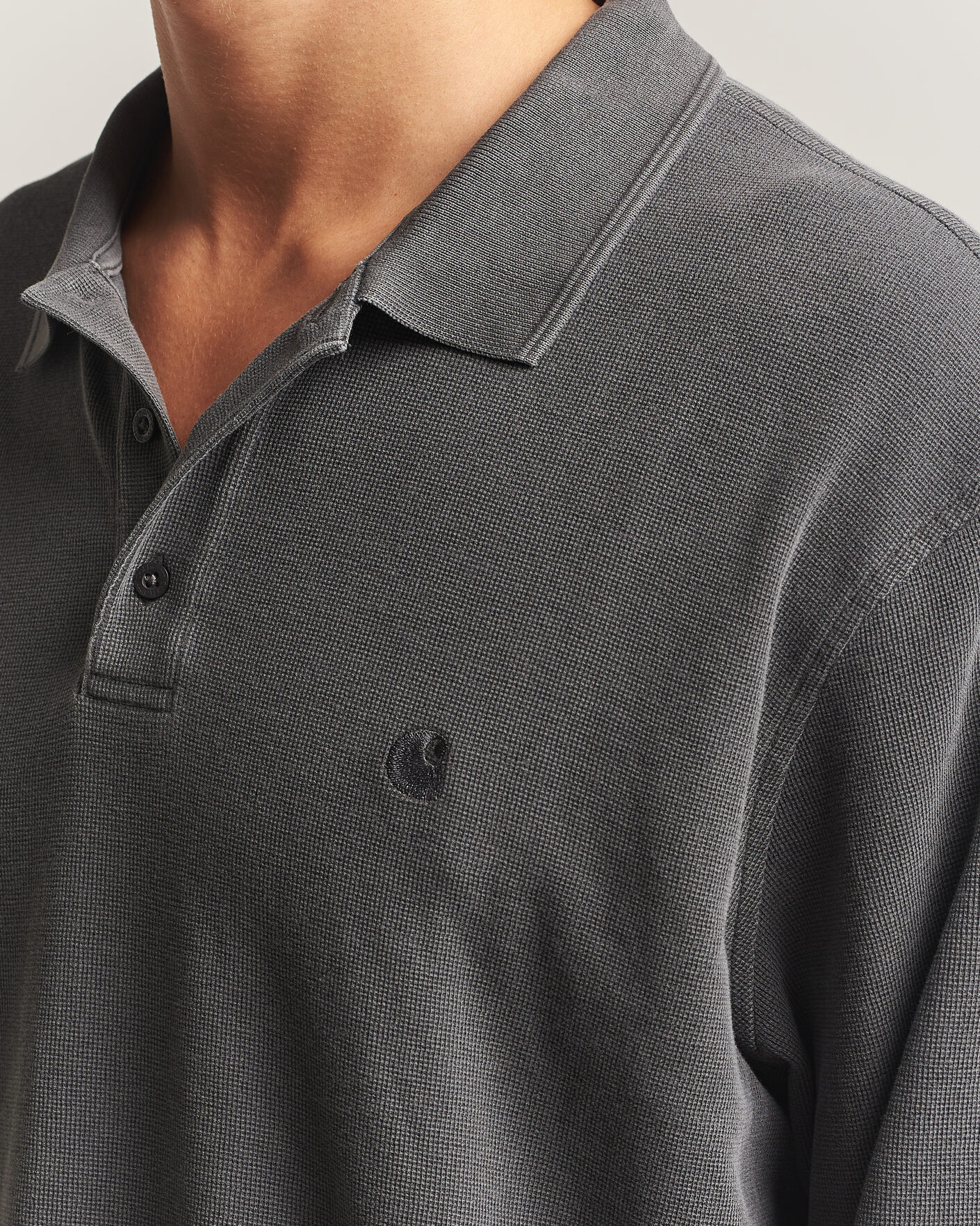 Herren | Pullover | Carhartt WIP | Long Sleeve Waffle Rugby Shirt Black
