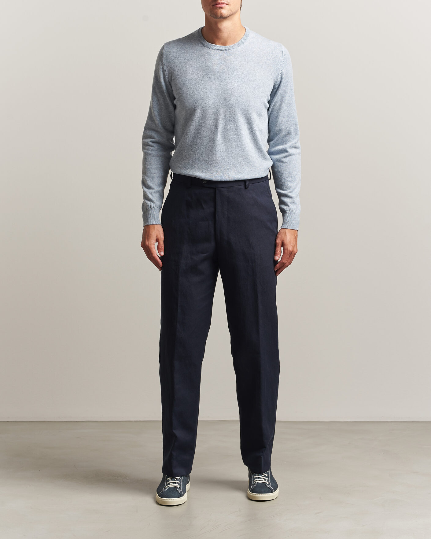 Herren | Pullover | Fedeli | Pure Cashmere Crew Neck Light Blue
