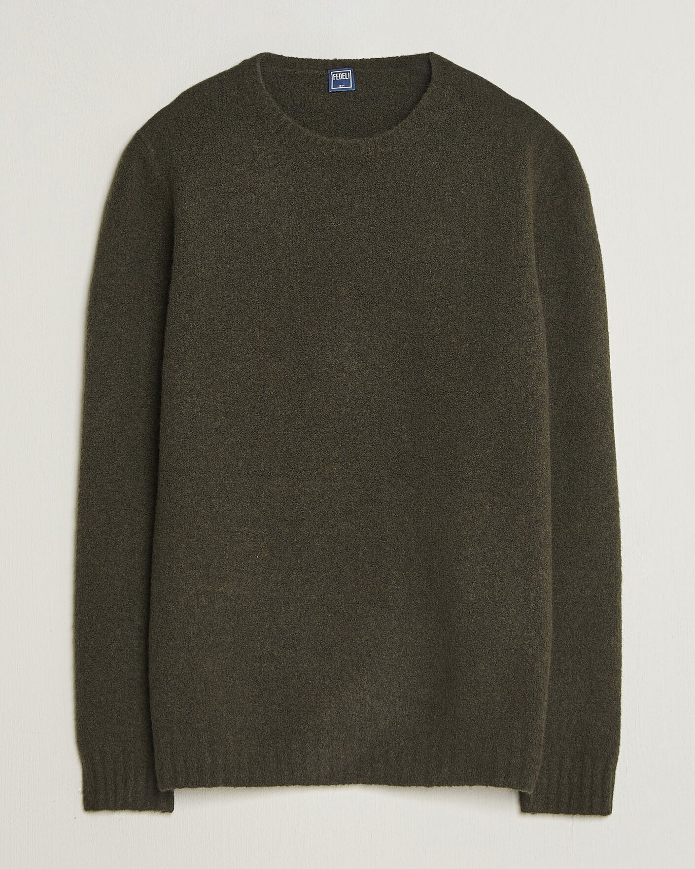 Herren | Pullover | Fedeli | Cashmere Blend Boucle Sweater Forest Green