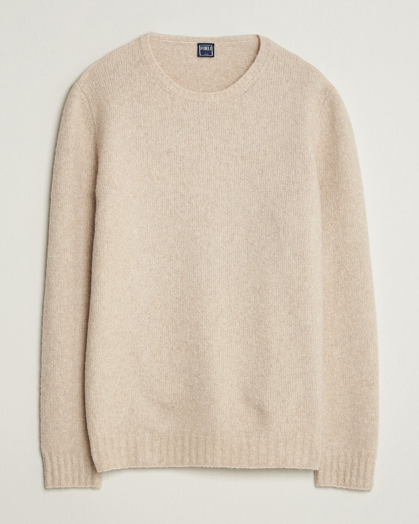 Herren | Pullover | Fedeli | Cashmere Blend Boucle Sweater Light Grey