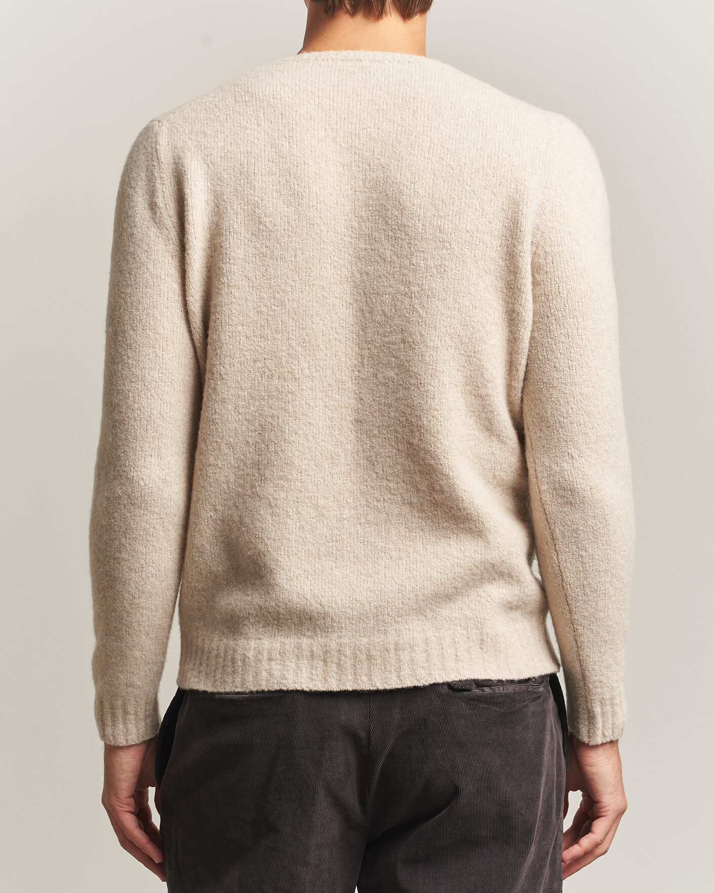 Herren | Pullover | Fedeli | Cashmere Blend Boucle Sweater Light Grey
