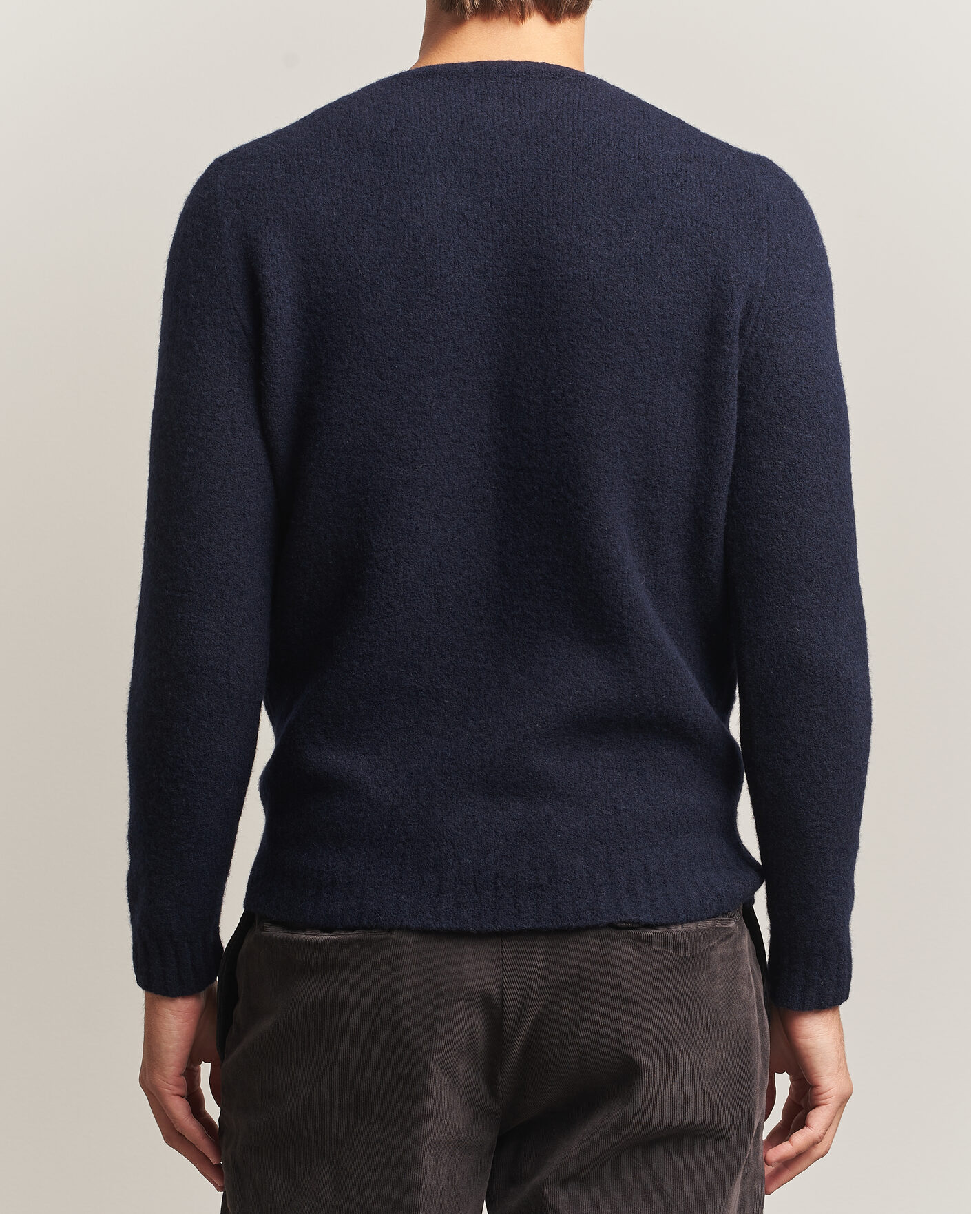 Herren | Pullover | Fedeli | Cashmere Blend Boucle Sweater Navy