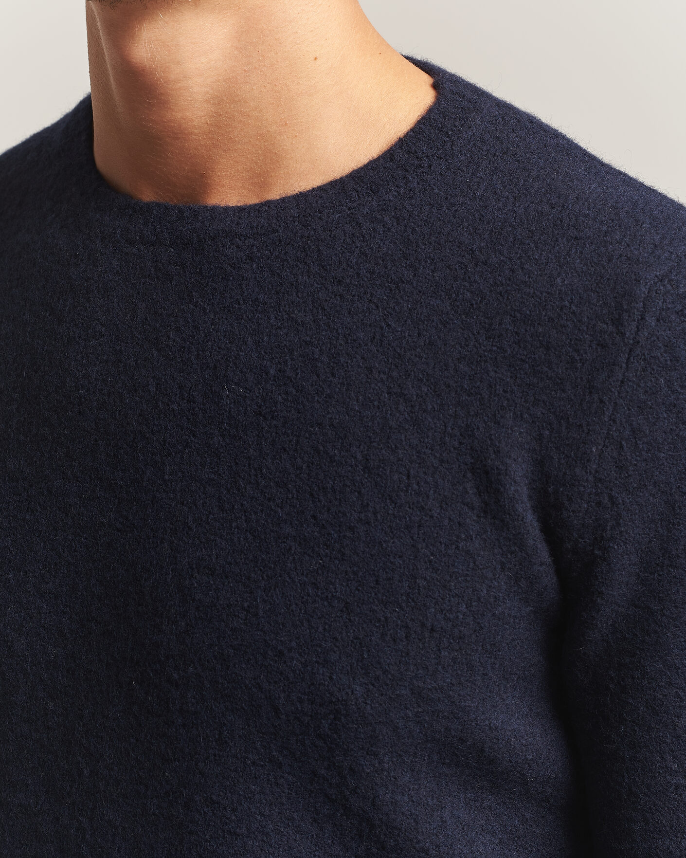 Herren | Pullover | Fedeli | Cashmere Blend Boucle Sweater Navy