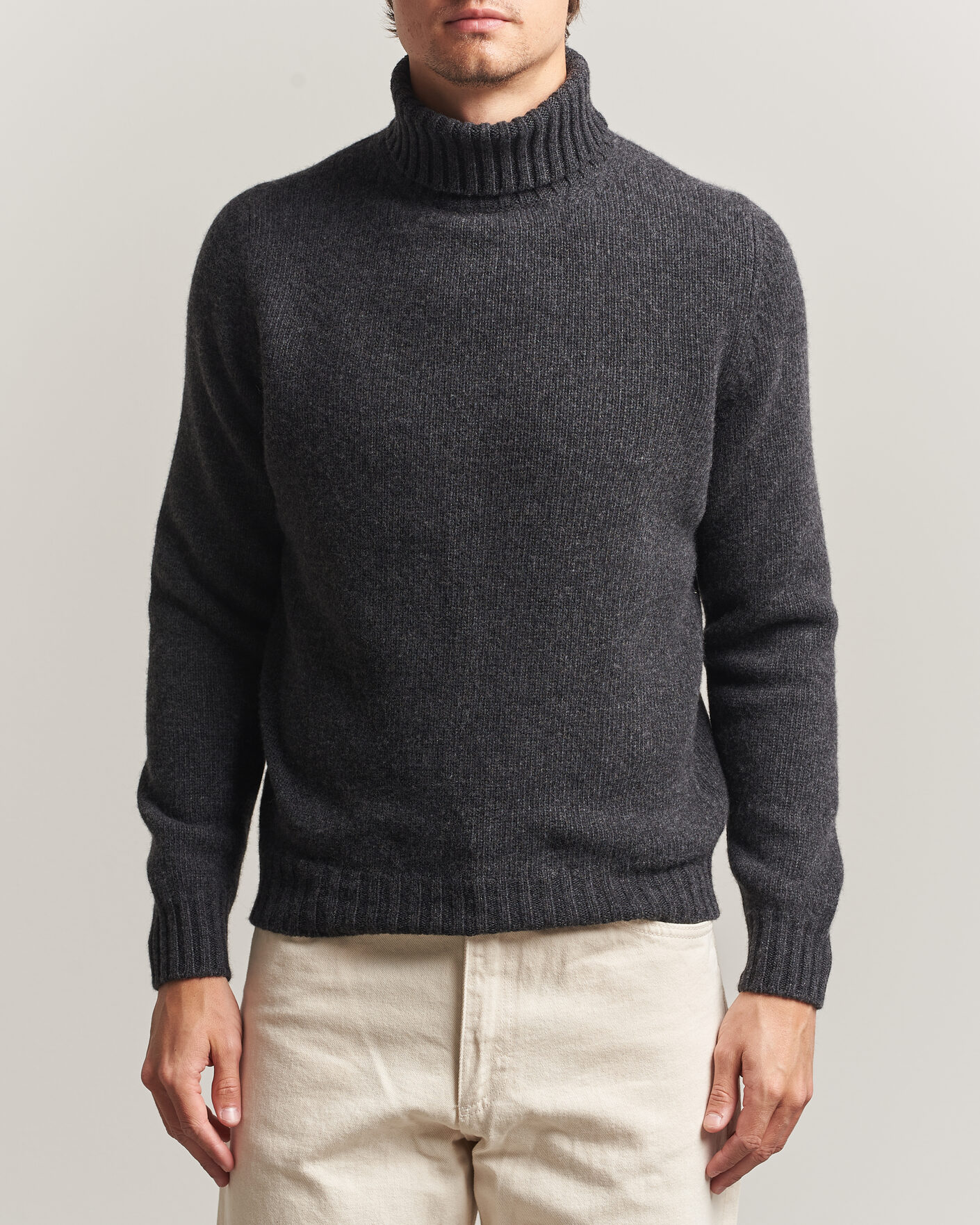 Herren | Pullover | Fedeli | Wool/Cashmere Rollneck Anthracite