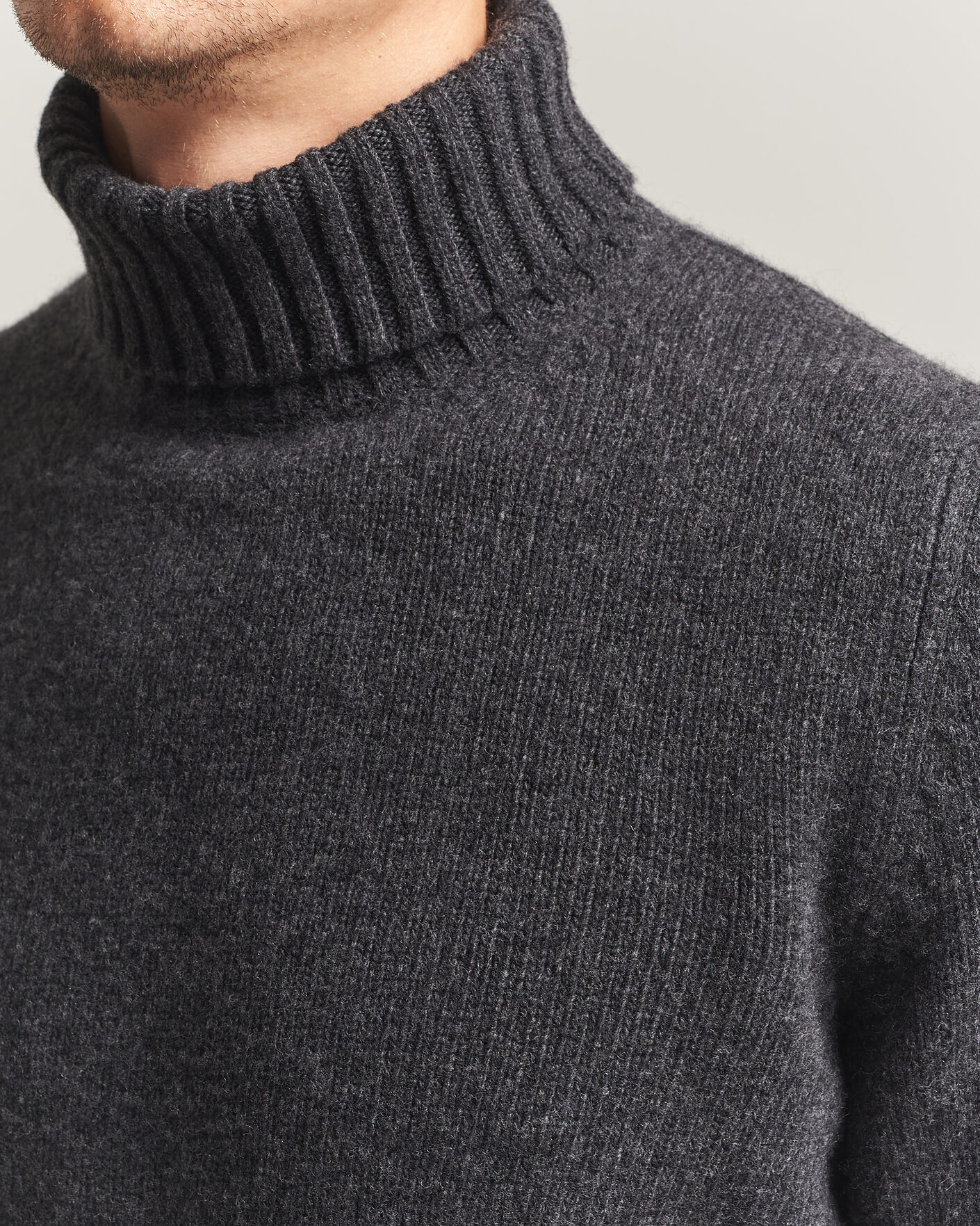 Herren | Pullover | Fedeli | Wool/Cashmere Rollneck Anthracite