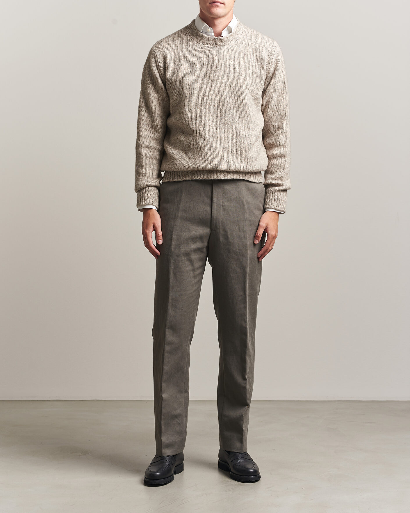 Herren | Pullover | Fedeli | Yak Blend Sweater Beige Melange