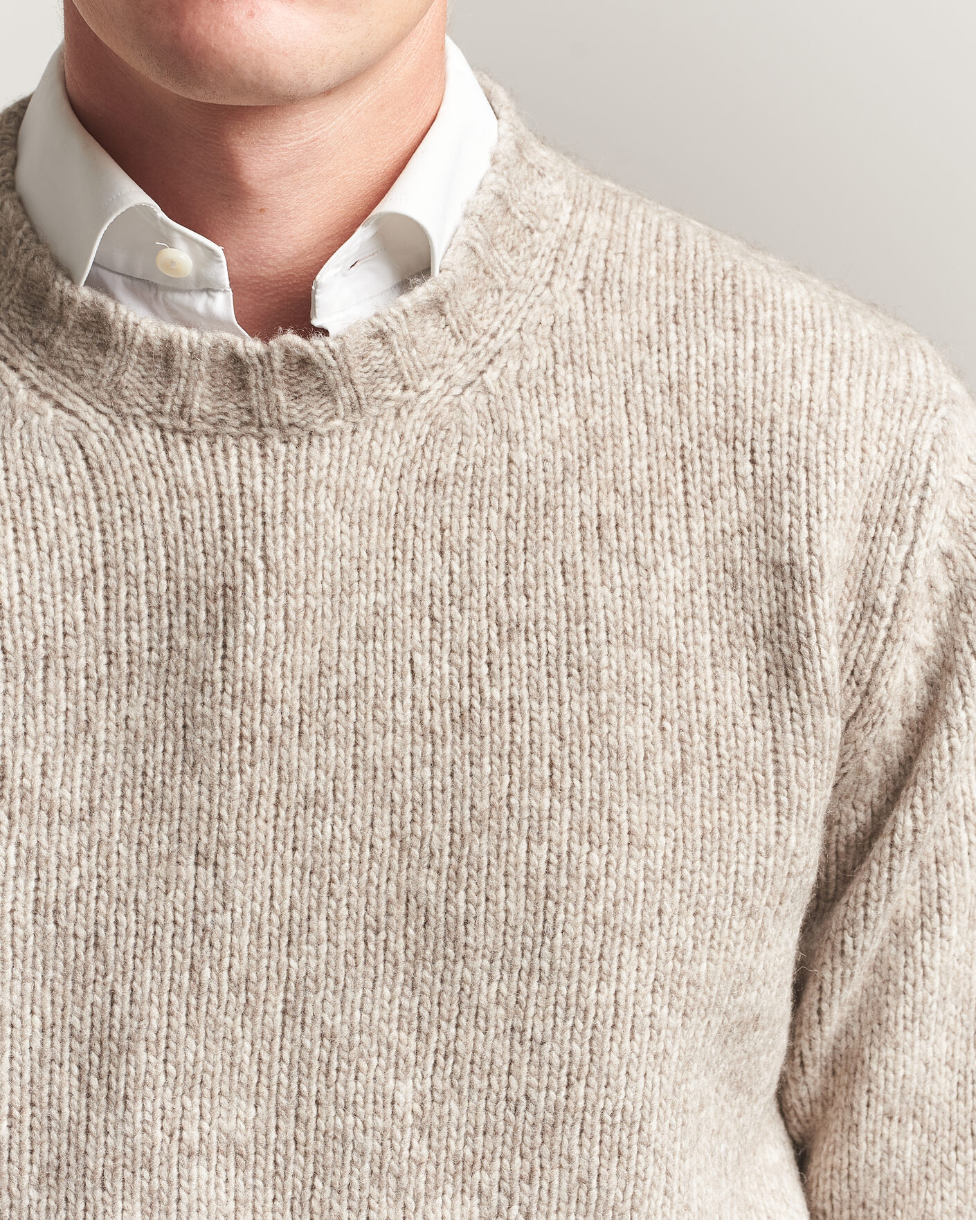 Herren | Pullover | Fedeli | Yak Blend Sweater Beige Melange